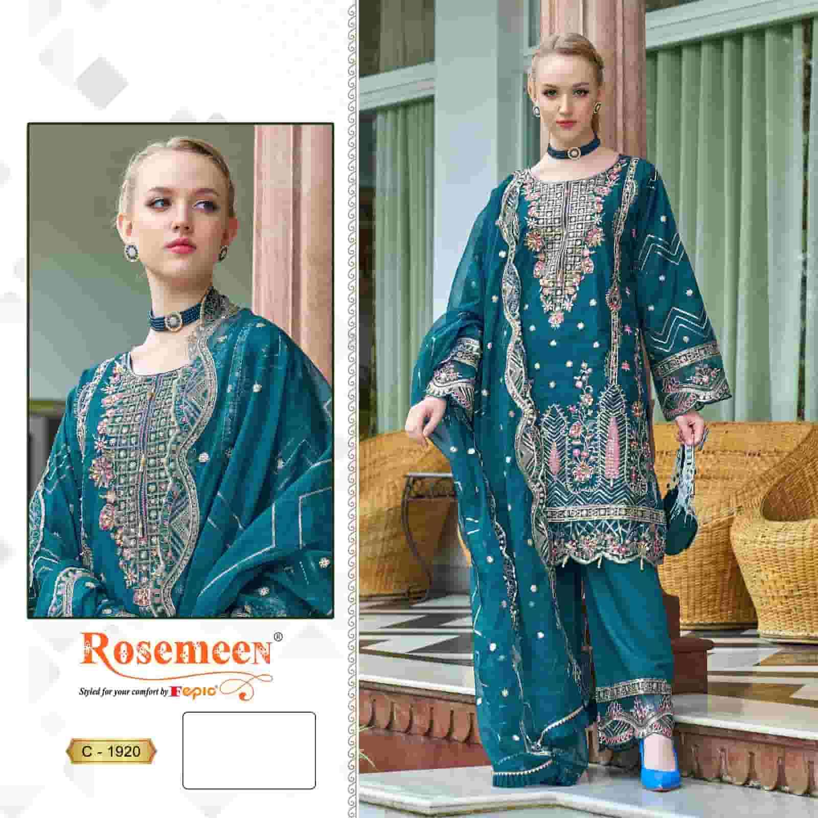 Fepic C 1920 Colors Pakistani Style Designer Festive Wear Organza Suit Wholesalers view 2