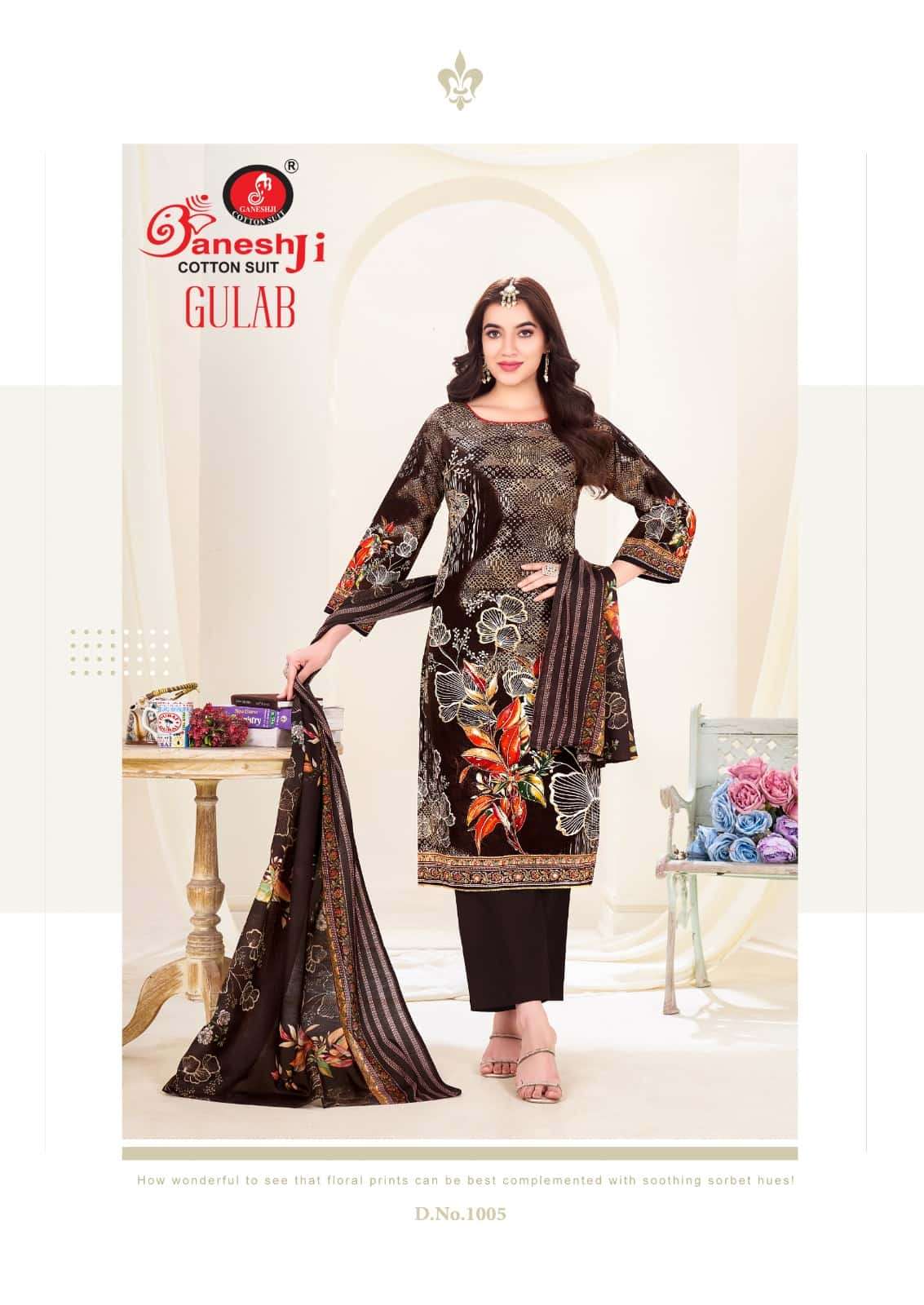 Ganeshji Gulab Vol 1 Unstitch Cotton Ladies Dress Catalog view 8