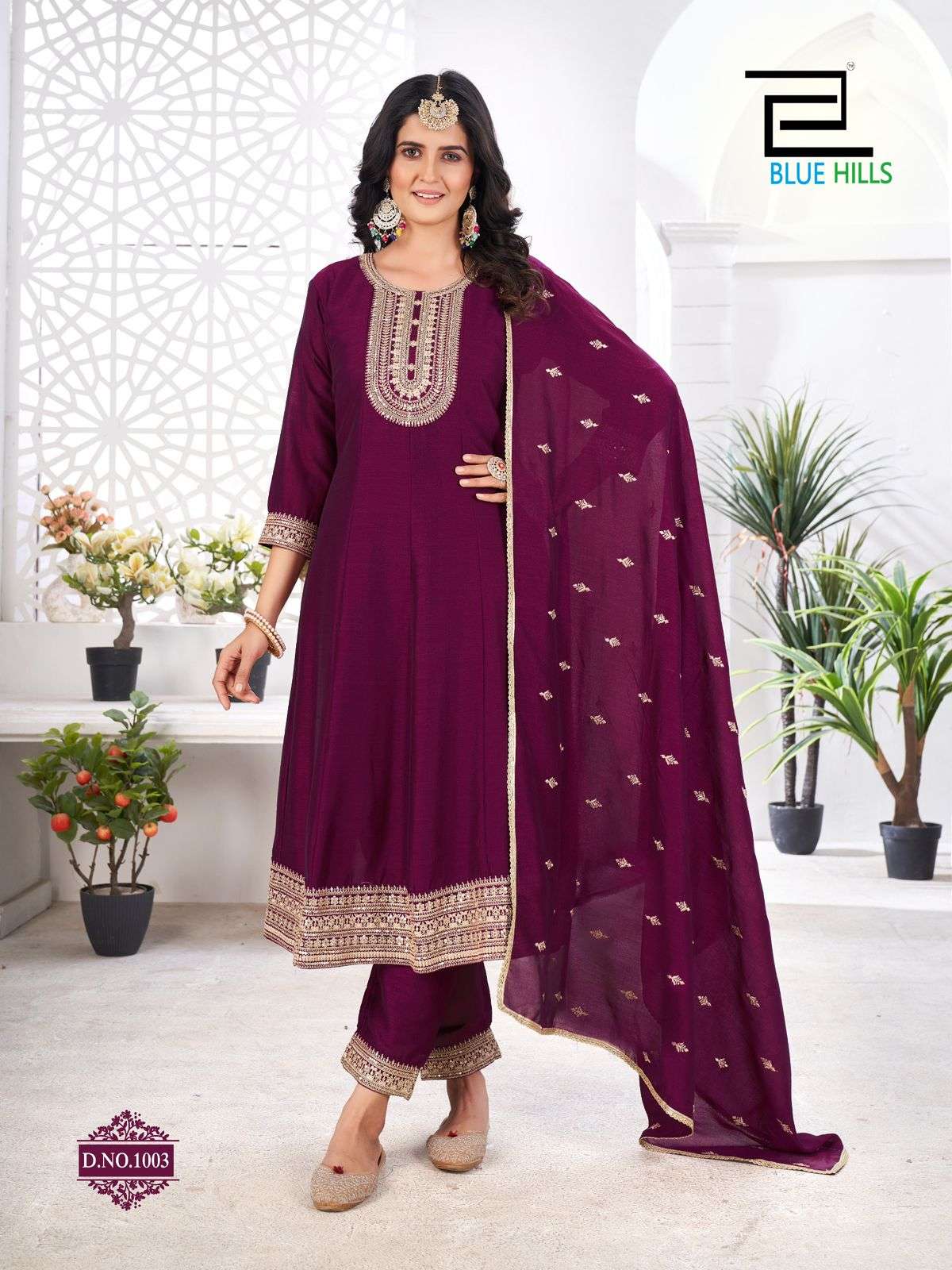 Blue Hills Taj Mahal Anarkali Style 3 Piece Catalog view 6