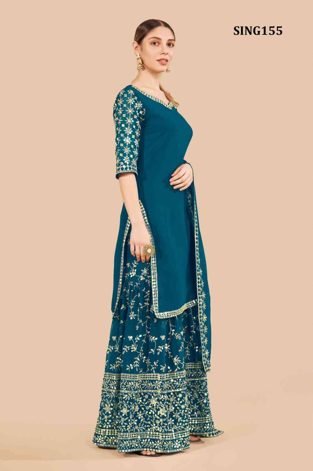 Arya Sing155 Partywear Latest Collection Palazzo Dress view 3