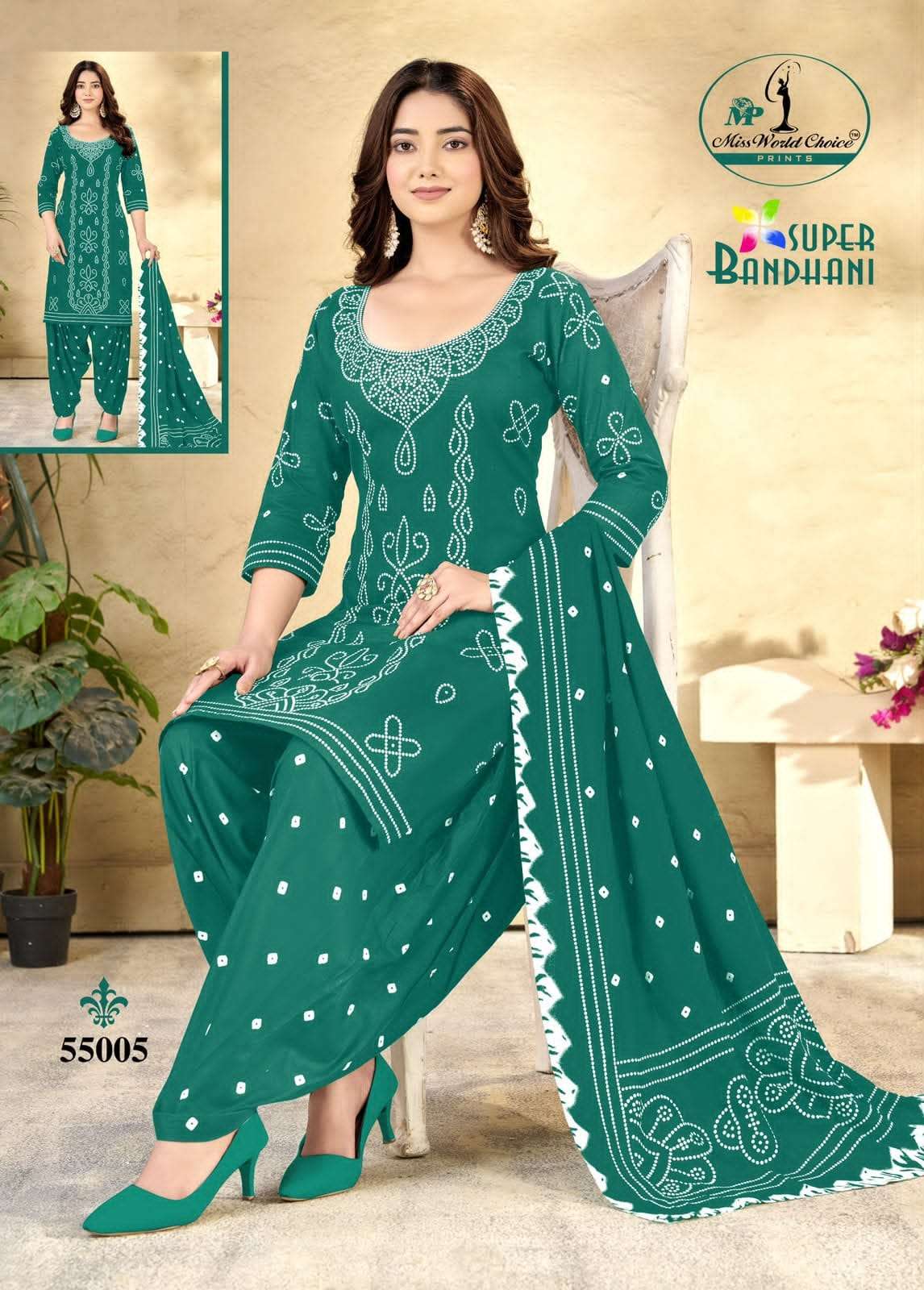 Miss World Choice Super Bandhani Vol 55 Pure Cotton Bandhani Dress Exporters view 3