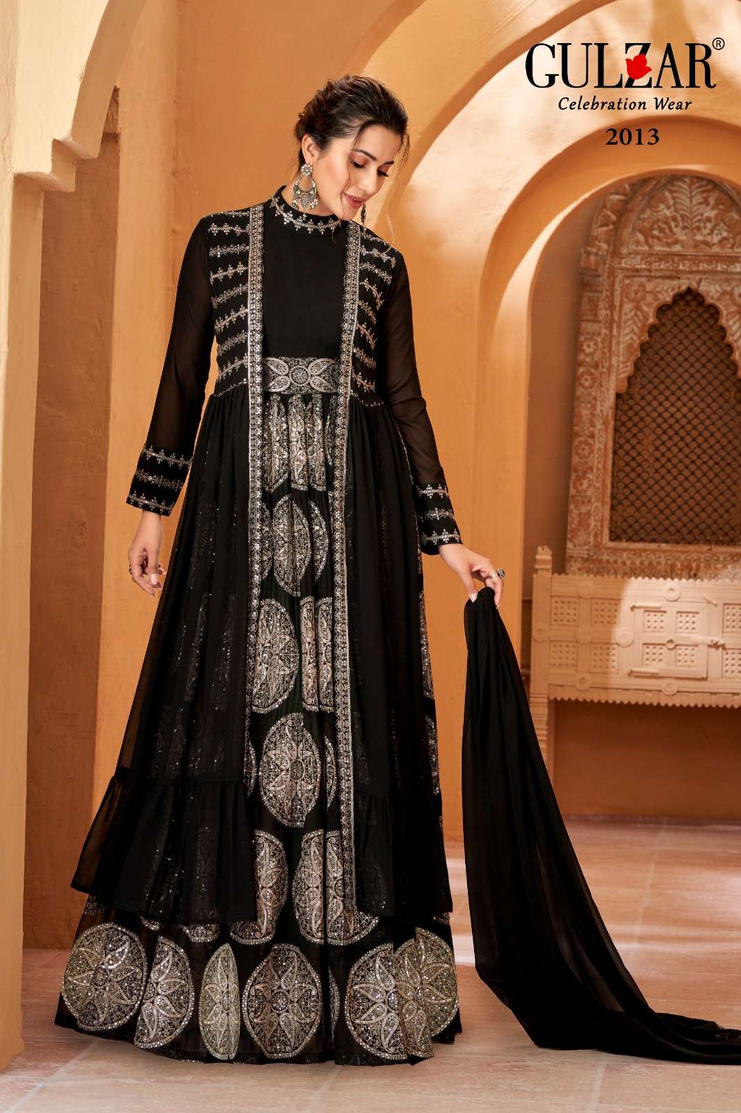 Gulzar Romaa 2011 To 2013 Partywear Style Indo Western Dress Latest Collection view 12