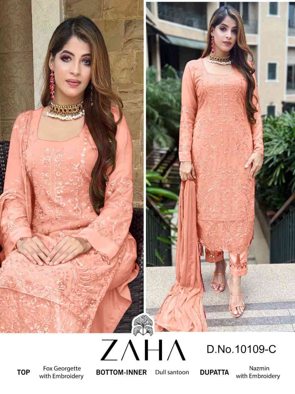 Zaha Saadia Vol 1 Heavy Work Pakistani Salwar Suit view 2