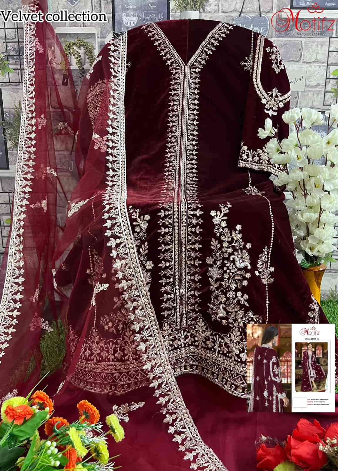 Motifz 2009 Colors Pakistani Festive Wear Style Designer Winter Wear Suit Exporters view 4