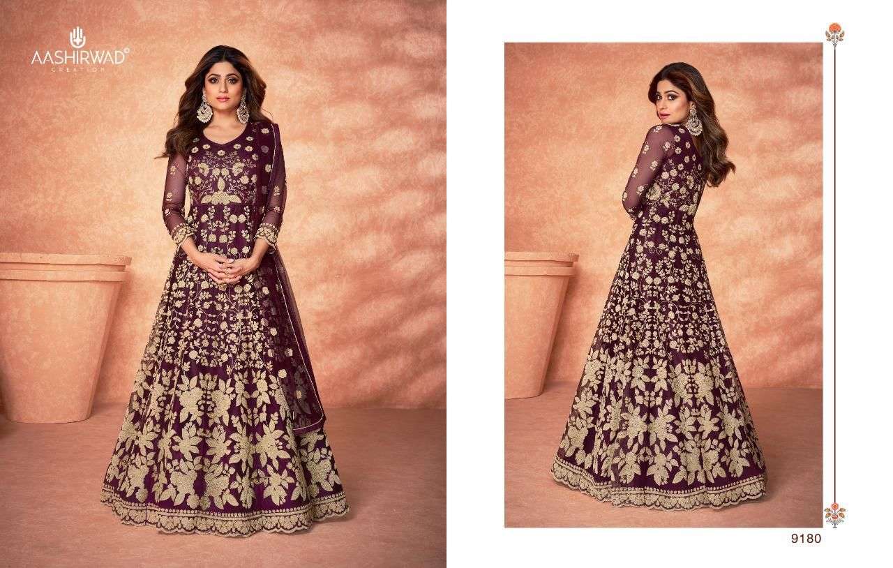 Aashirwad Morni Exclusive Designer Work Anarkali Dress New Collection view 2