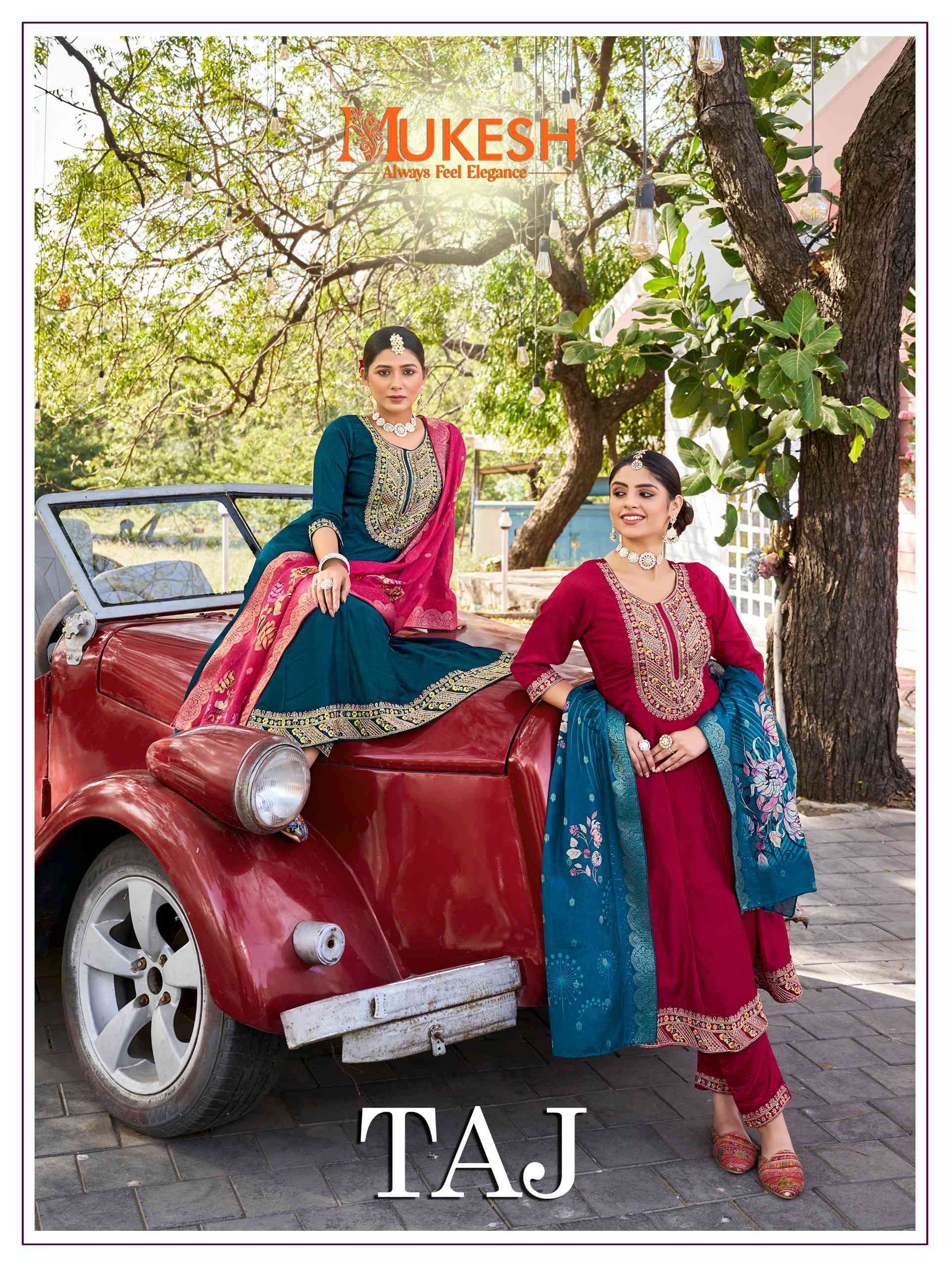 Mukesh Taj Anarkali Kurti Bottom Dupatta Set New Collection view 8