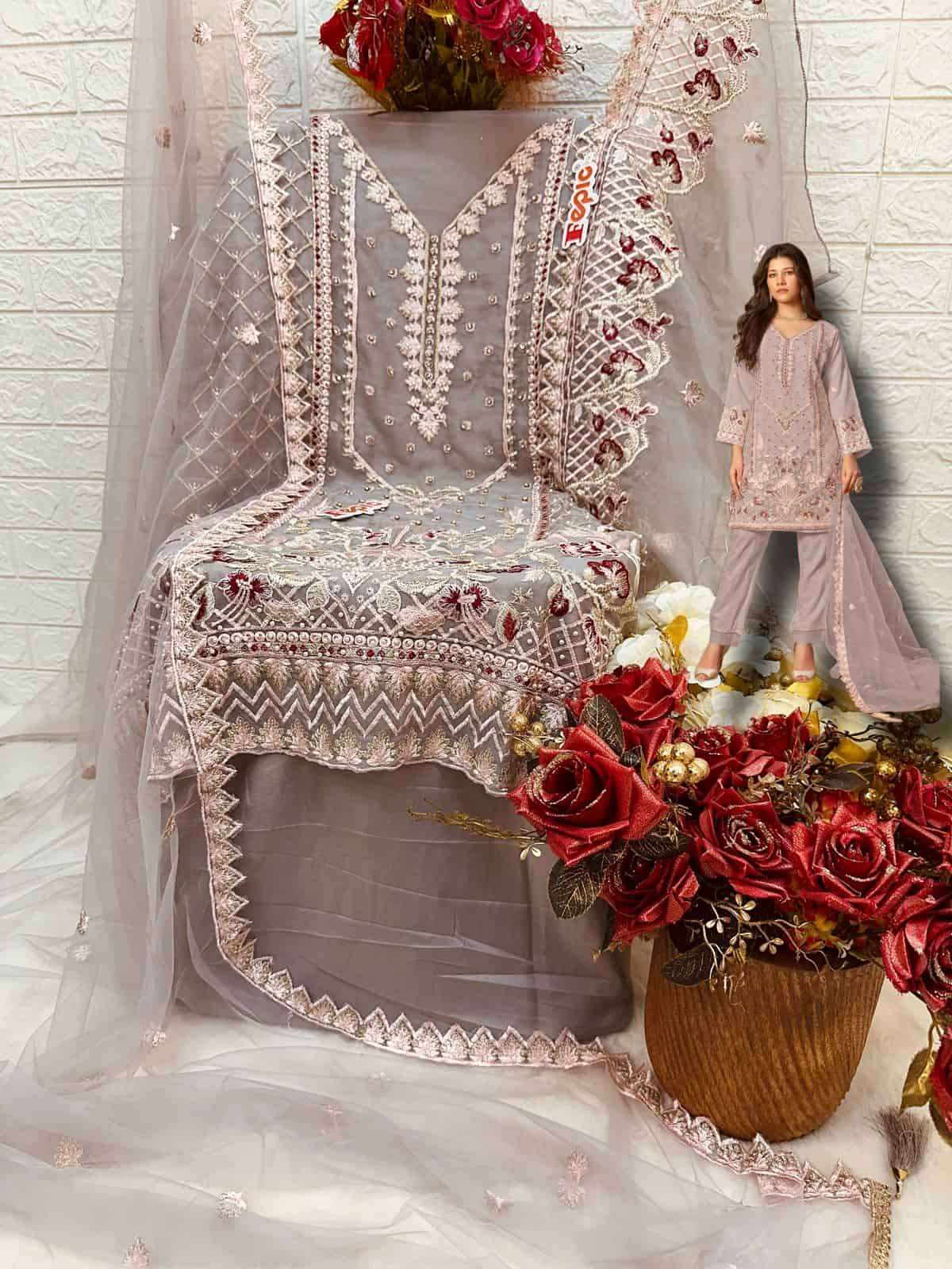Fepic Rosemeen Organza Designer Party Wear Suit view 6