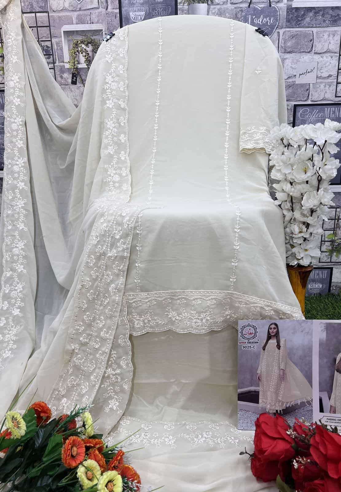 Affan Creation 9025 Colors Latest Fancy Designer Georgette Salwar Kameez Exporter view 7