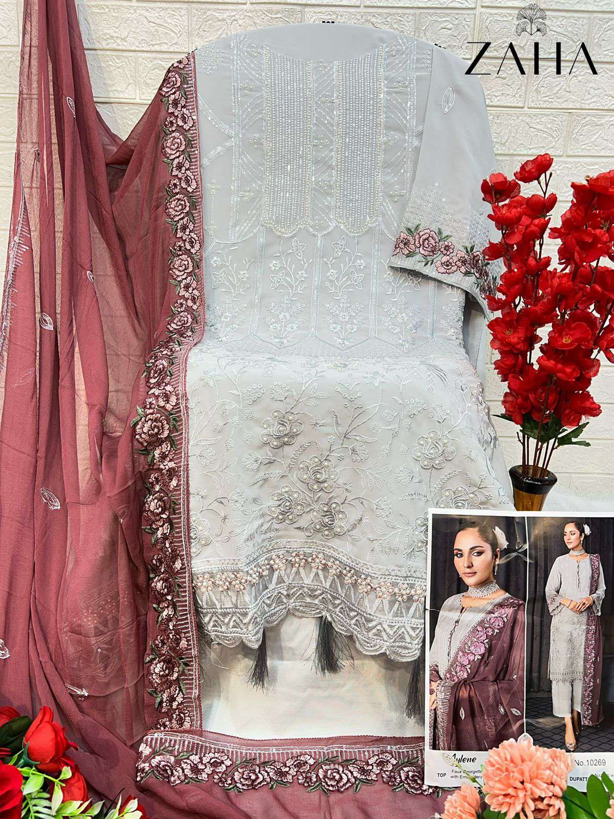 Zaha Mylene Vol 1 10267 To 10269 Designer Pakistani Georgette Suit view 12