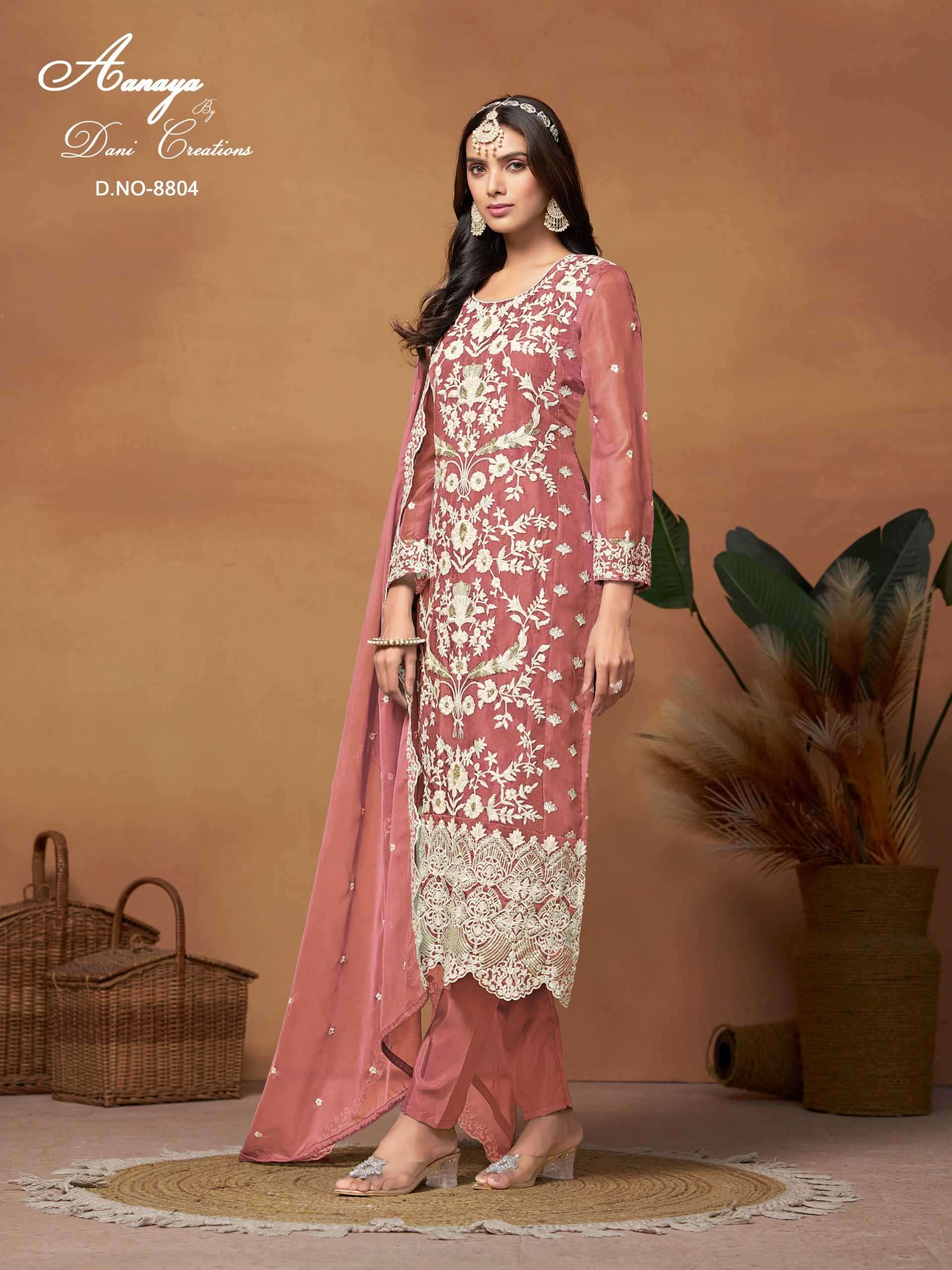 Aanaya Vol 188 8801 To 8804 Designer Organza Dress Catalog Exporters view 8