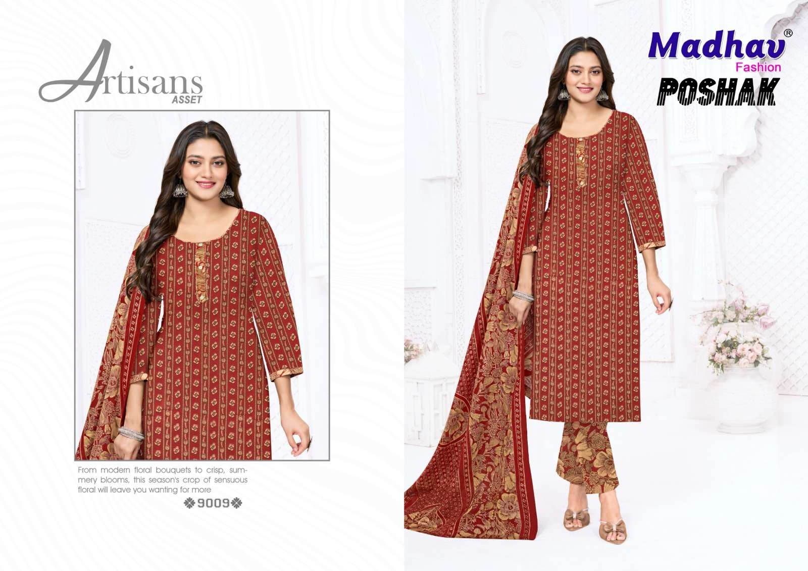 Madhav Fashion Poshak Vol 9 Unstitch Cotton Ladies Suit view 11