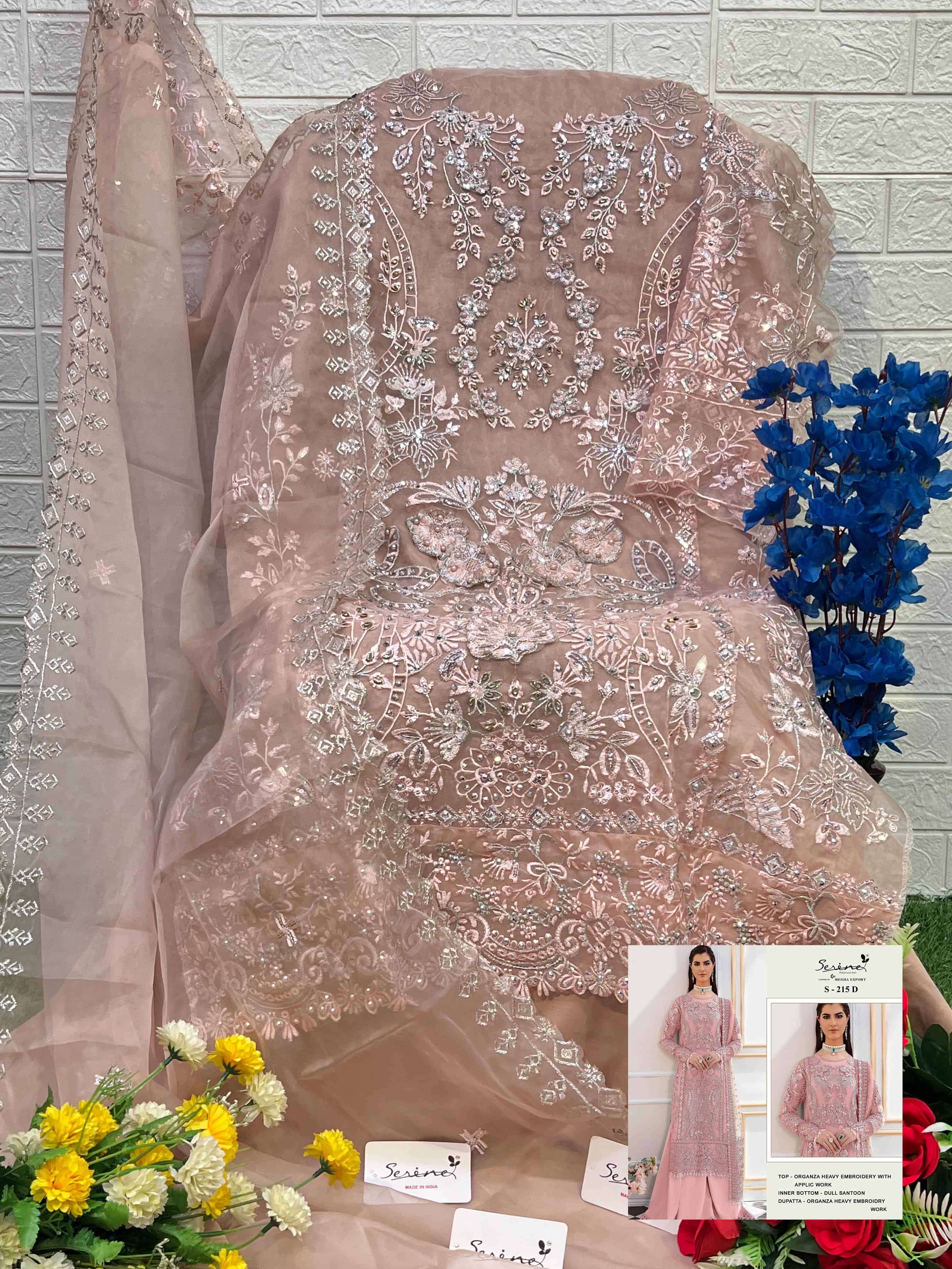 Serine Designer Organza Embroidered Salwar Suit view 9