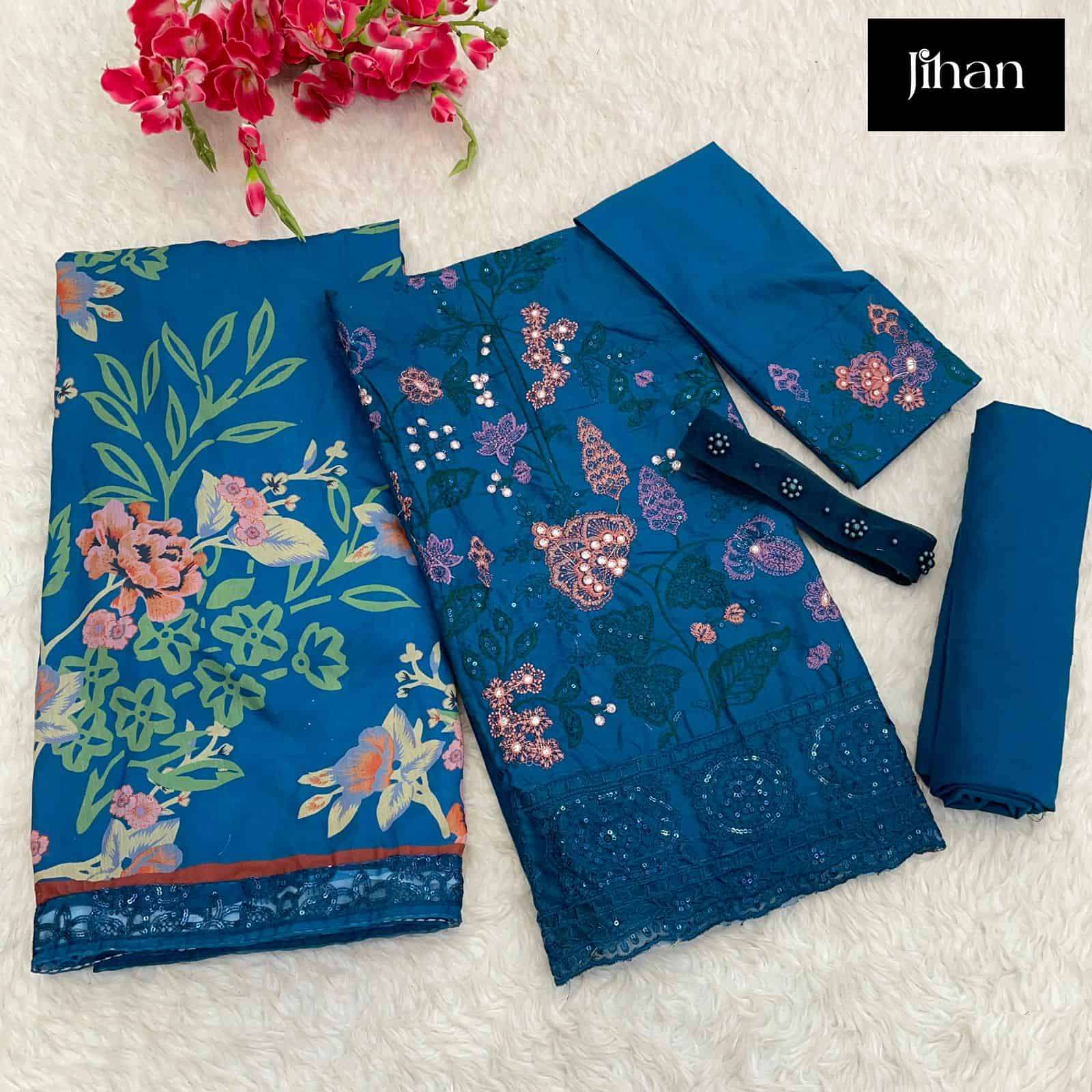 Jihan Maria B 3452 Colors Exclusive Latest Fancy Embroidered Cotton Dress Collection view 10
