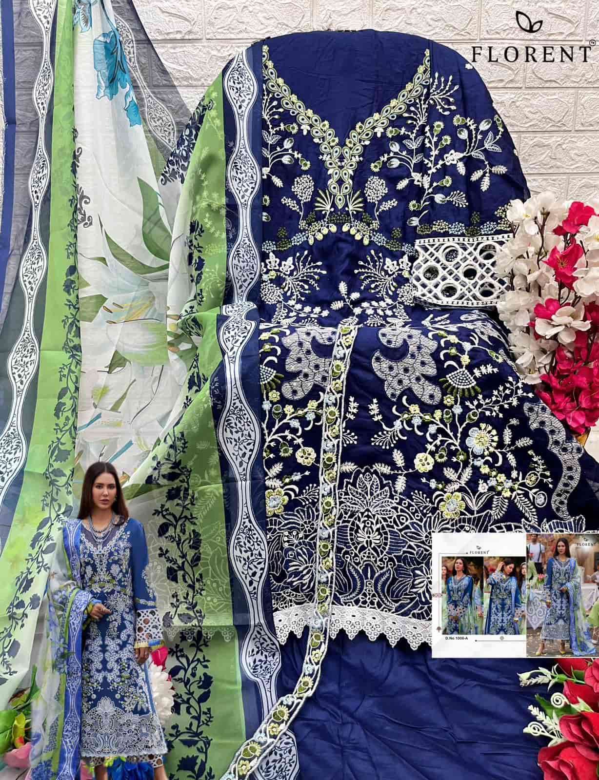 Florent 1008 Colors Fancy Designer Rayon Embroidered Salwar Suit Exporter view 3