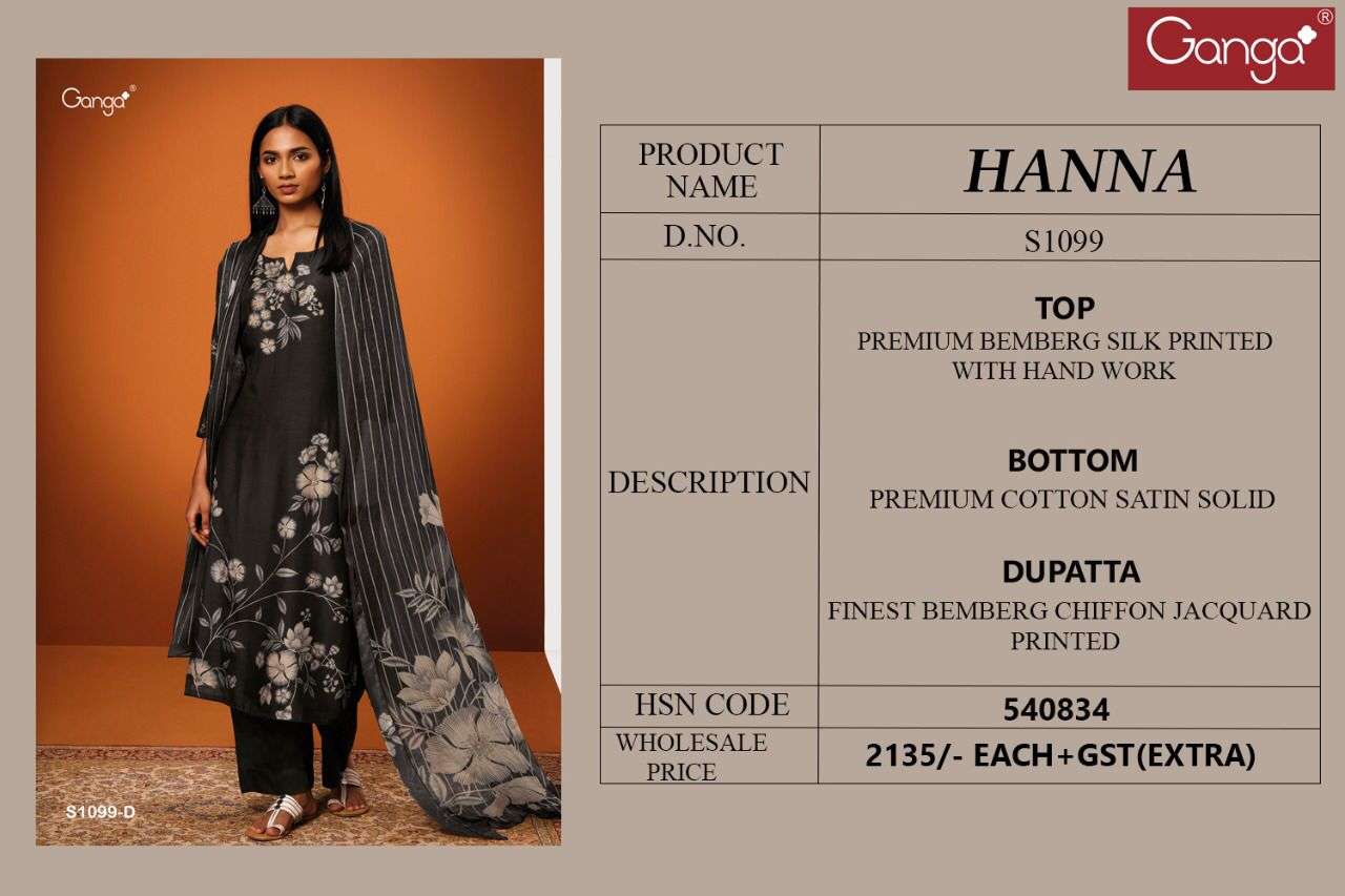 Ganga Hanna 1099 Single Silk Salwar kameez view 3
