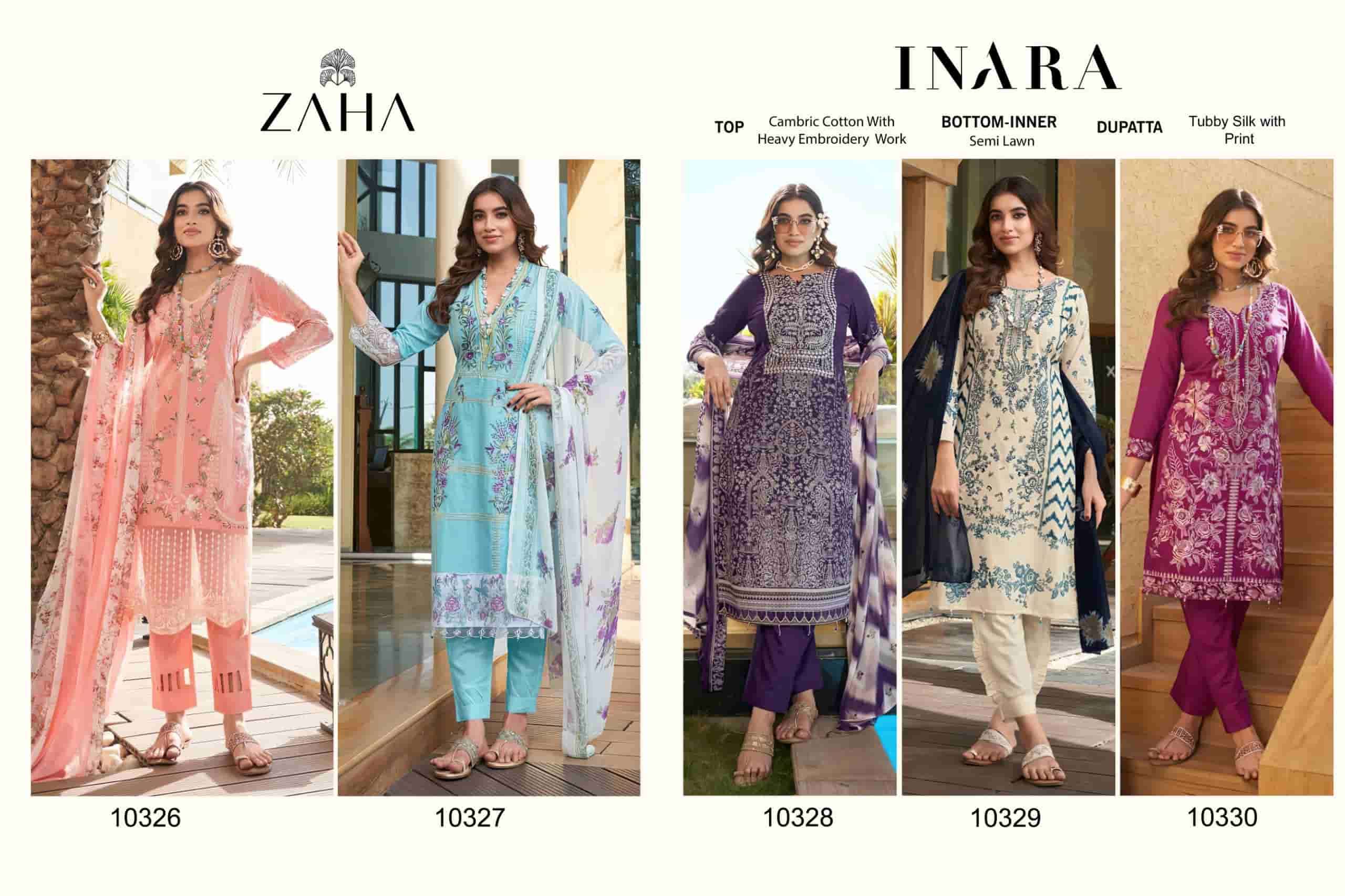 Zaha Inara Vol 1 Heavy Embroidered Cotton Salwar Suit Wholesalers view 6