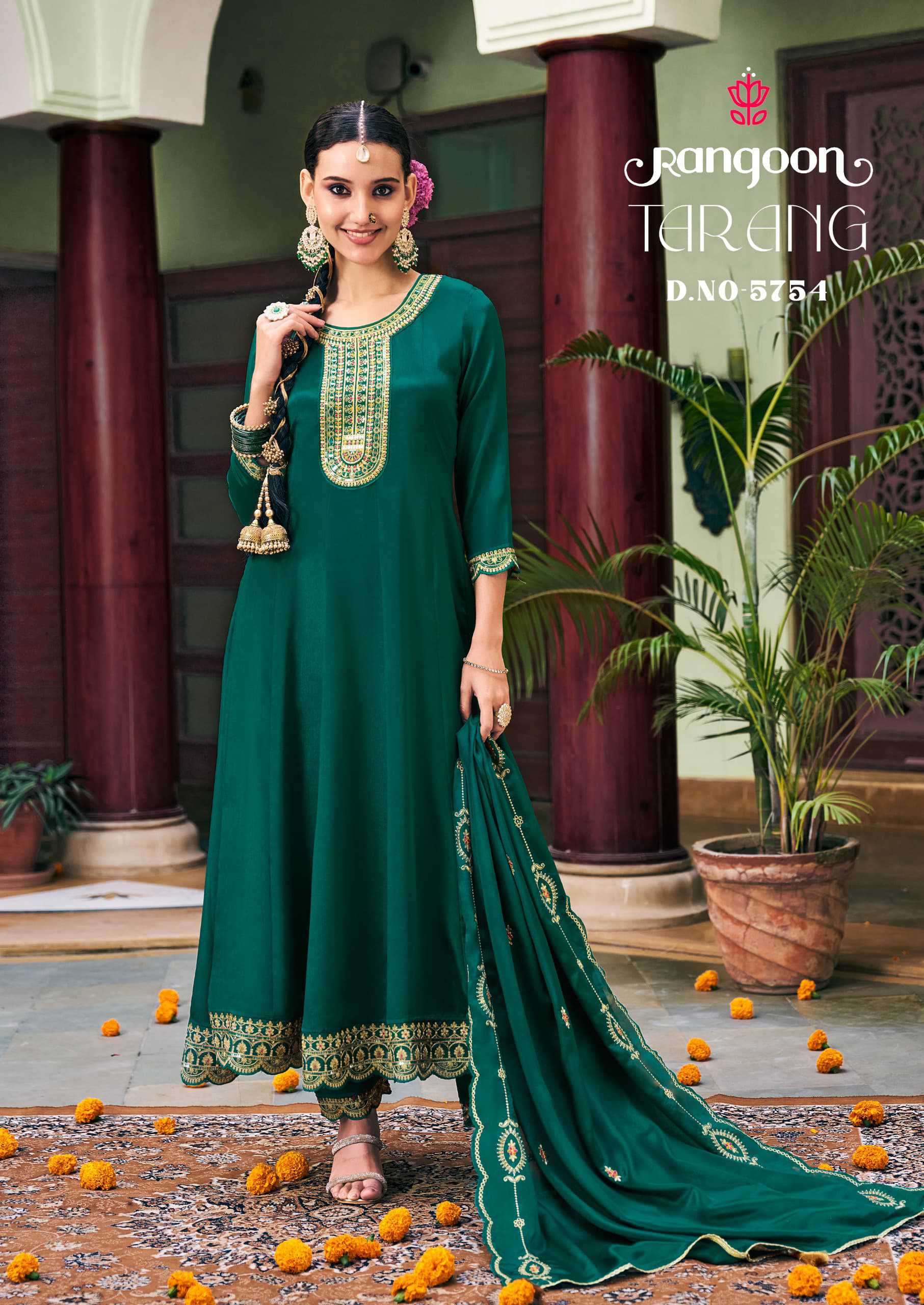 Rangoon Tarang Anarkali Style 3 Piece Suit Catalog Designs view 2