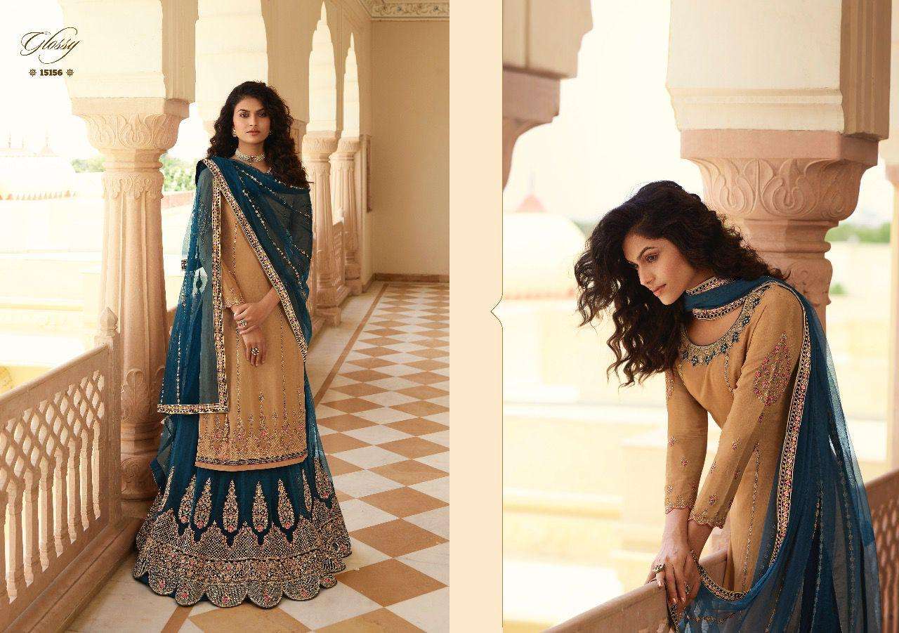 Glossy Rubaab Lehenga Style Salwar Kameez view 14