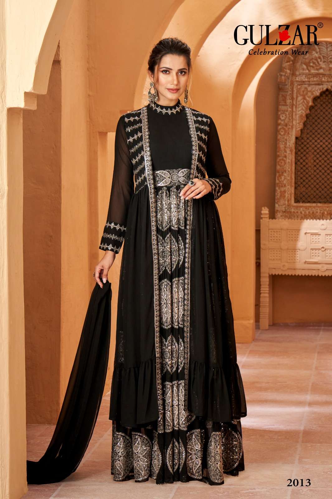 Gulzar Romaa 2011 To 2013 Partywear Style Indo Western Dress Latest Collection view 8