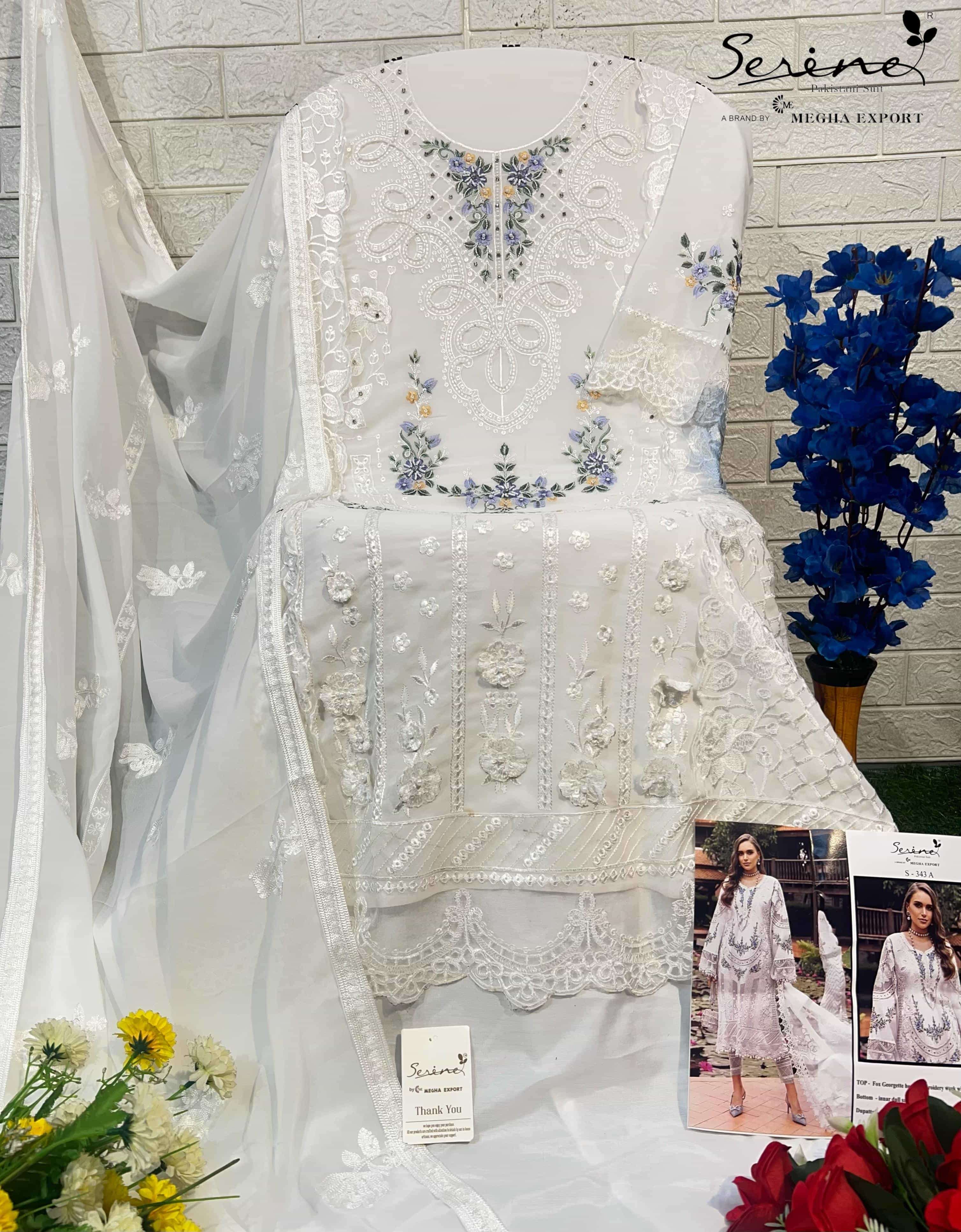 Megha Export S 343 Colors Pakistani Designer Georgette Suit Wholesalers view 6