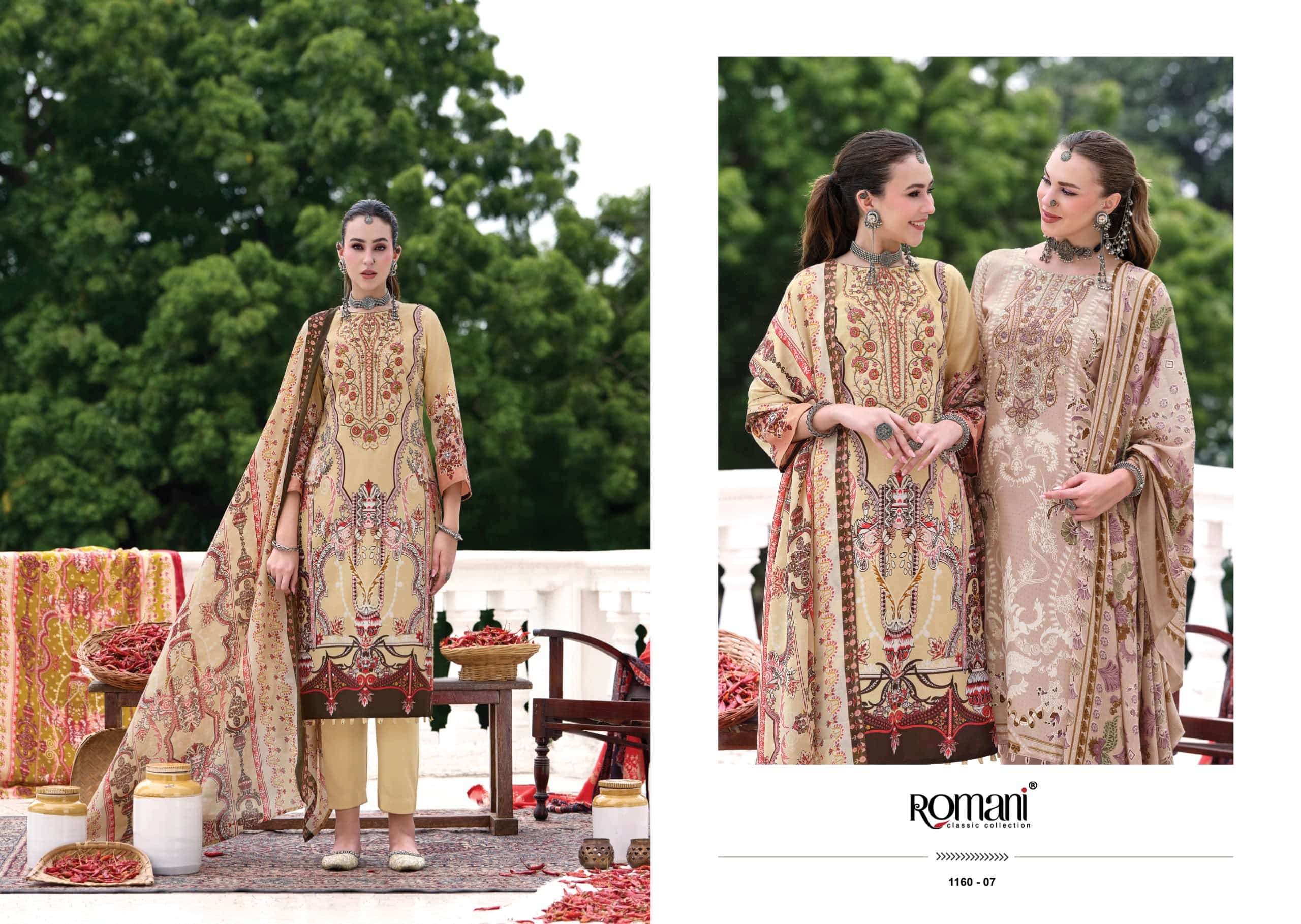 Romani Aarzu Vol 36 Heavy Embroidered Cotton Dress Material view 4