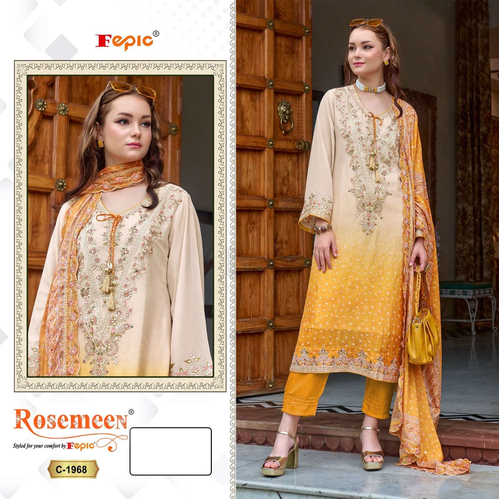 Fepic Rosemeen 1968 Pakistani Suit view 2