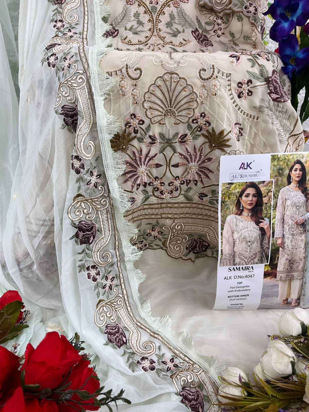 Al Khushbu Samaira Vol 4 Heavy Work Pakistani Suit New Collection view 8