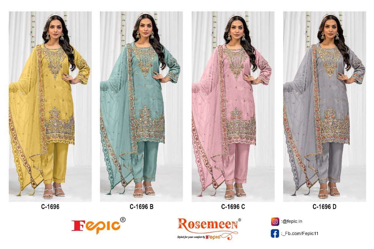 Fepic C 1696 Colors Festive Wear Style Latest Heavy Designer Pakistani Suit Wholesalers view 4