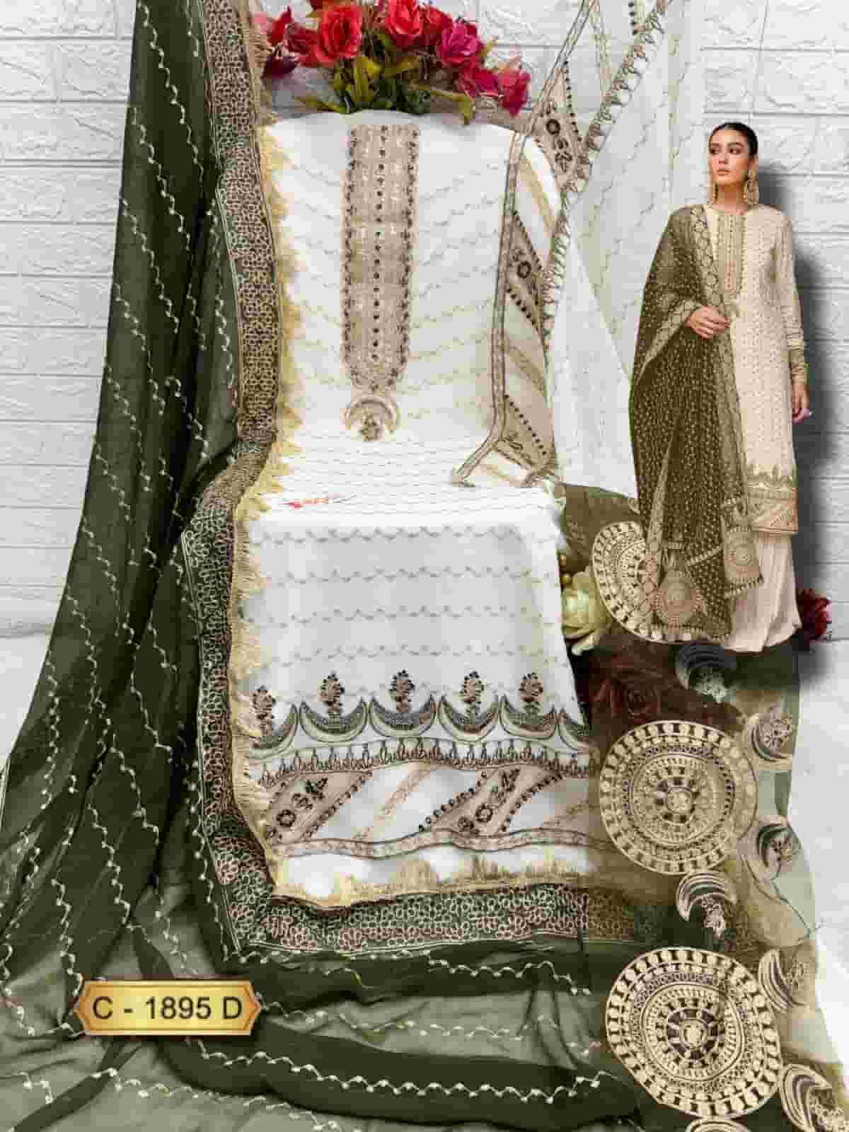 Fepic C 1895 D Pakistani Style Georgette Embroidered Salwar Suit view 2
