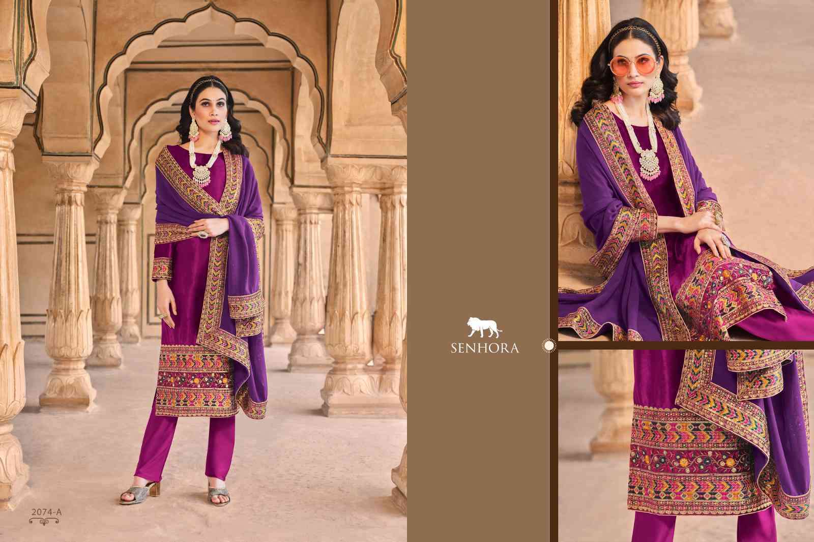 Senhora Aadhya 2074 Colors Designer Velvet Wedding Collection Suit Exporter view 13