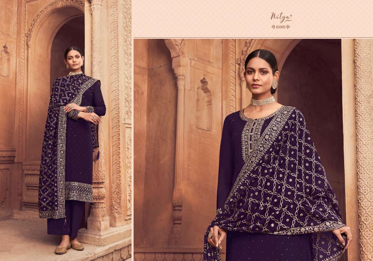 LT Fabrics nitya Vol 185 Party Wear georgette Straight Suit Collection view 5