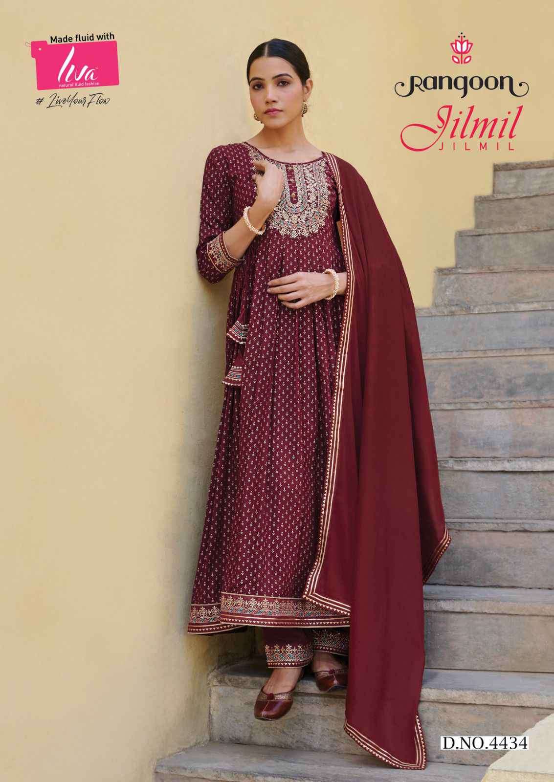Rangoon Jilmil Festive Wear Stylish Anarkali Suit New Designs view 2