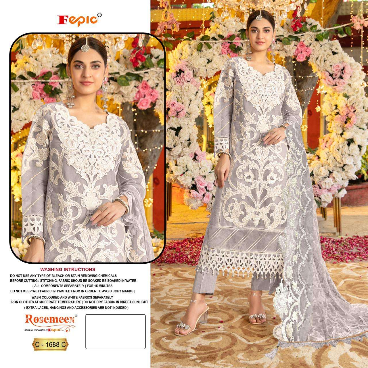 Fepic Rosemeen Organza Pakistani Dress Material