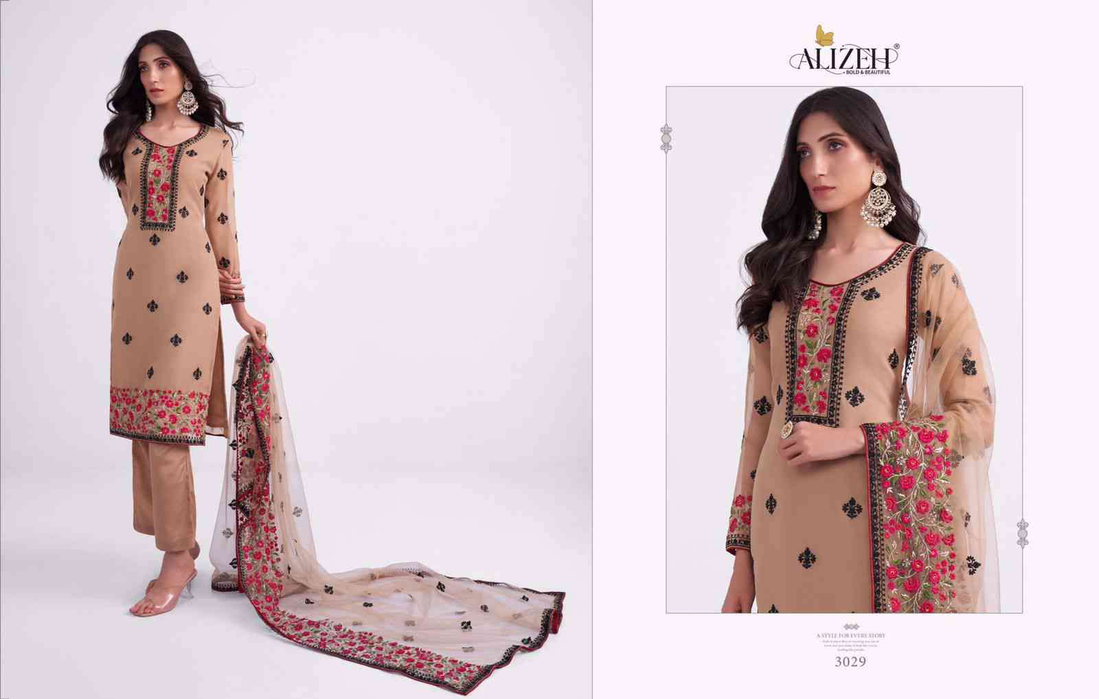 Alizeh Almora Vol 7 Designer Work Festive Collection Straight Suit view 5