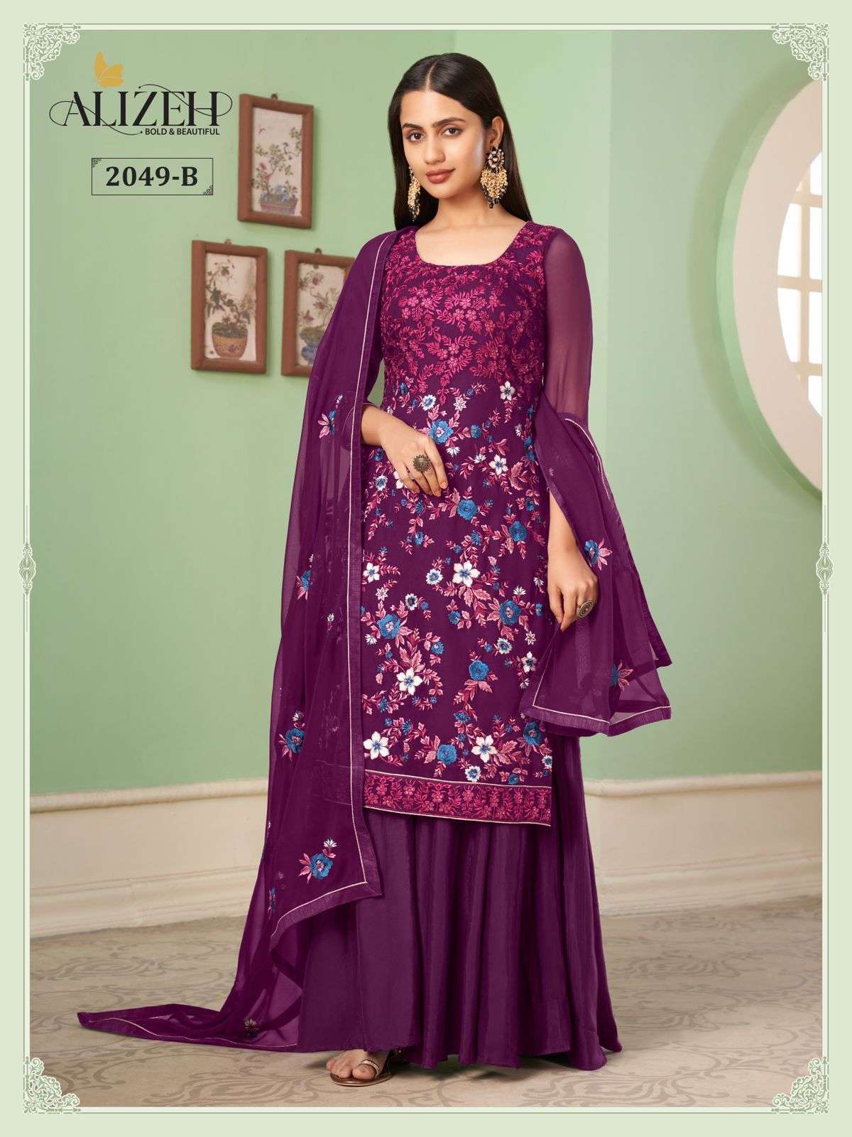Alizeh Zaida Vol 10 Party Wear Sharara Salwar Kameez New Collection view 13
