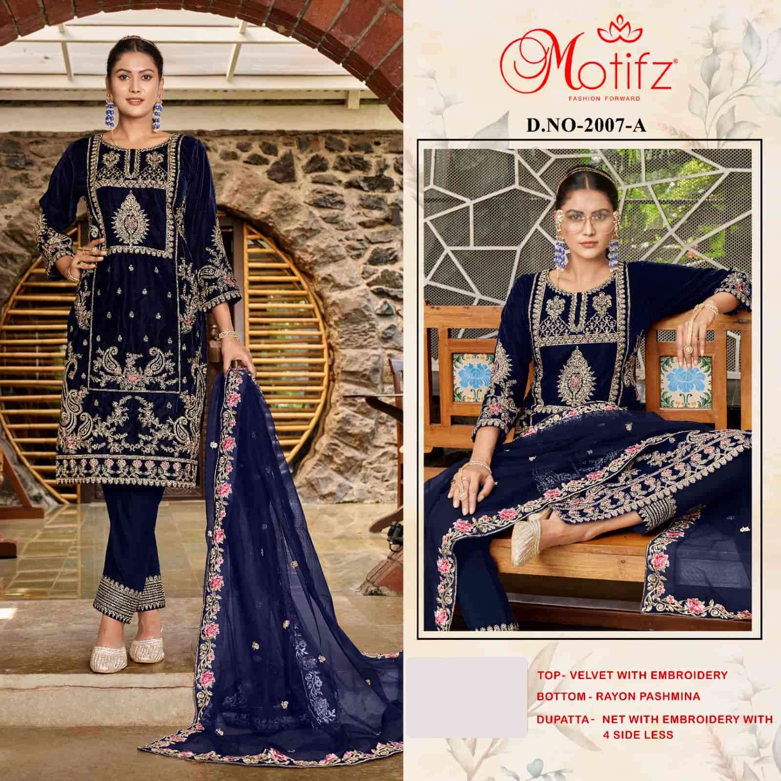 Motifz 2007 Colors Pakistani Heavy Designer Winter Wear Salwar Suit Wholesalers view 2
