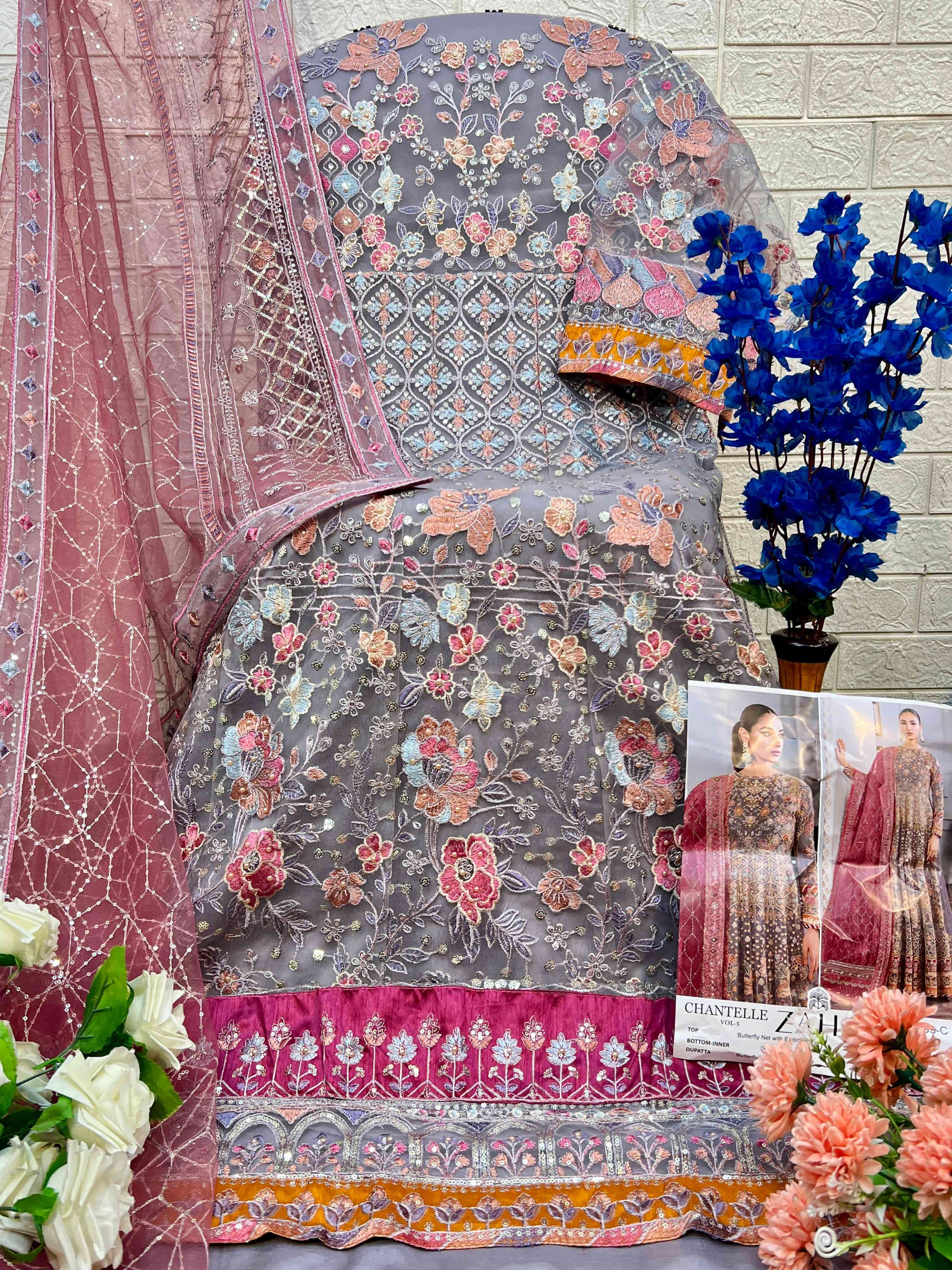 Zaha 10293 C Pakistani Fancy Salwar Kameez Limited Edition