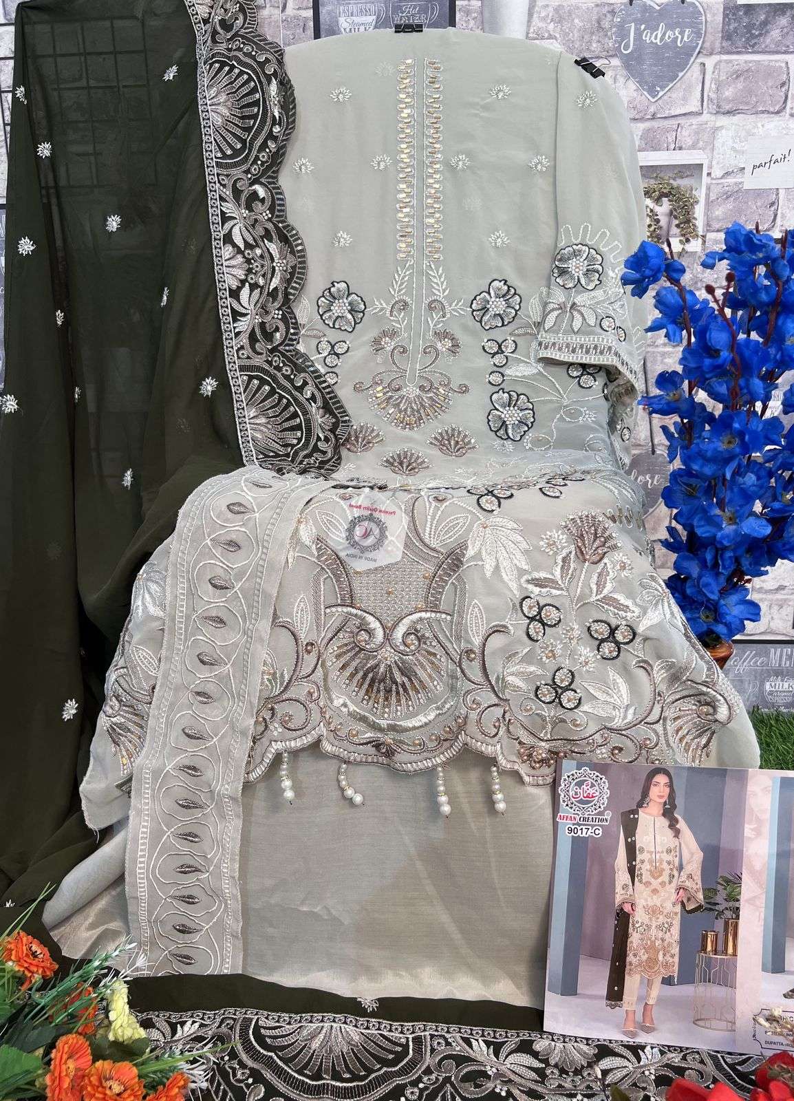 Affan Creation 9017 Colors Heavy Embroidered Pakistani Suit New Designs view 14