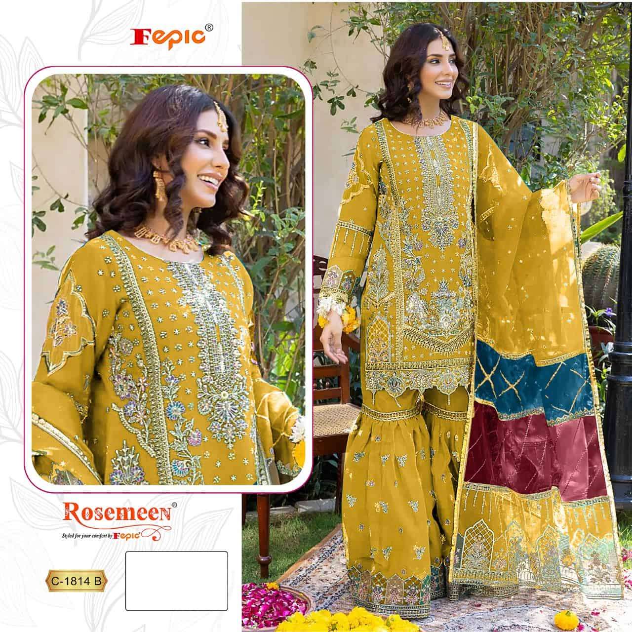 Fepic C 1814 Colors Pakistani Festive Wear Style Designer Suit Wholesalers view 2