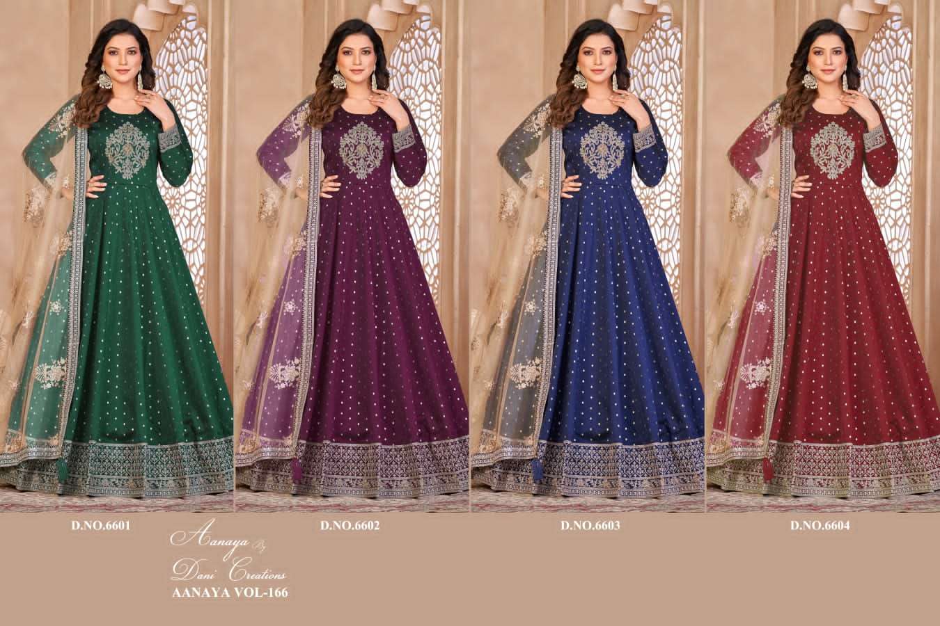 Aanaya Vol 166 Designer Anarkali Style Partywear Dress Exporter view 14