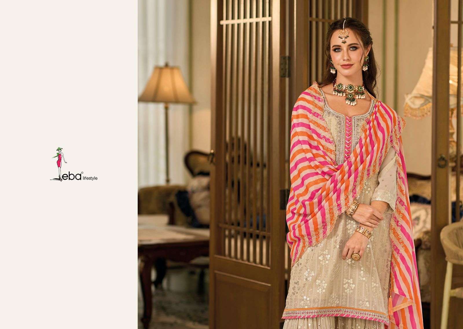Eba Lifestyle Armani Vol 6 Wedding Wear Style Designer Sharara Dress New Collection view 4