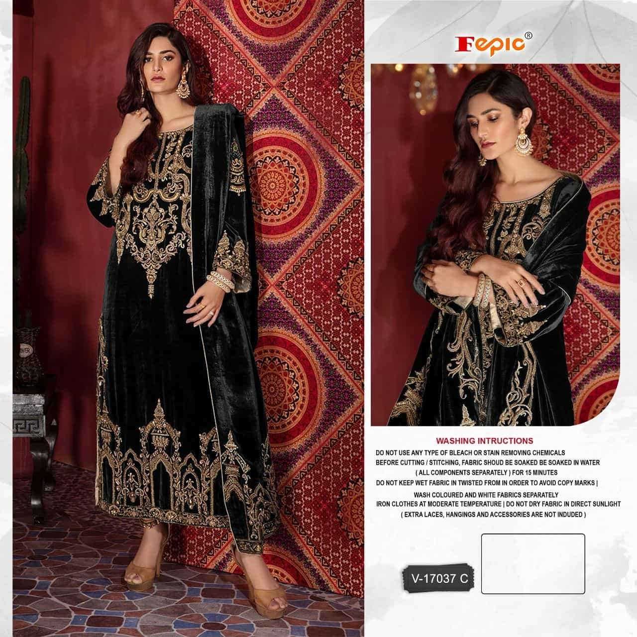 Fepic V 17037 Colors Winter Wear Style Heavy Designer Pakistani Suit Wholesalers view 4