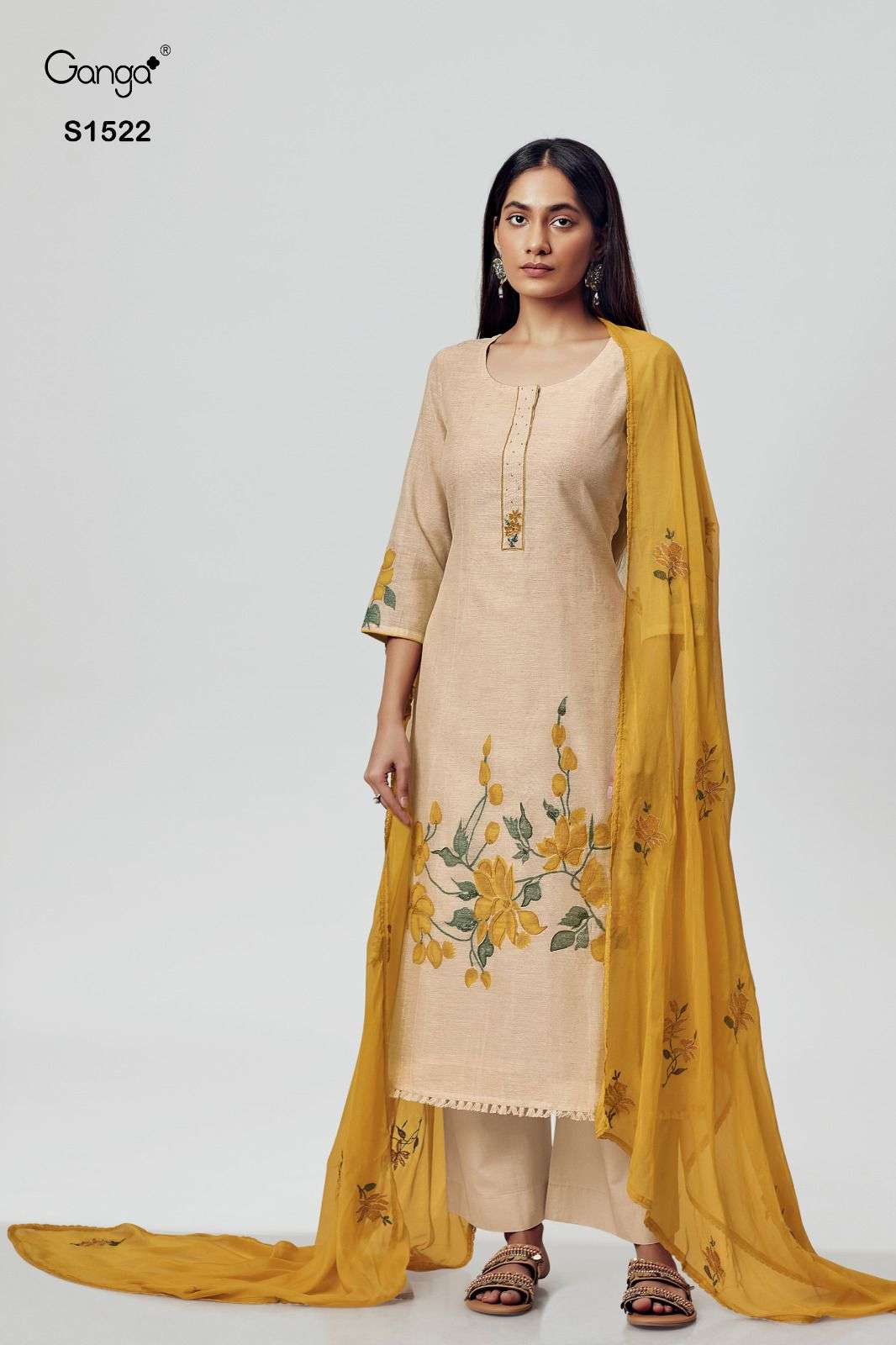 Ganga Alva 1522 Exclusive Designer Linen Silk Salwar Suit view 2