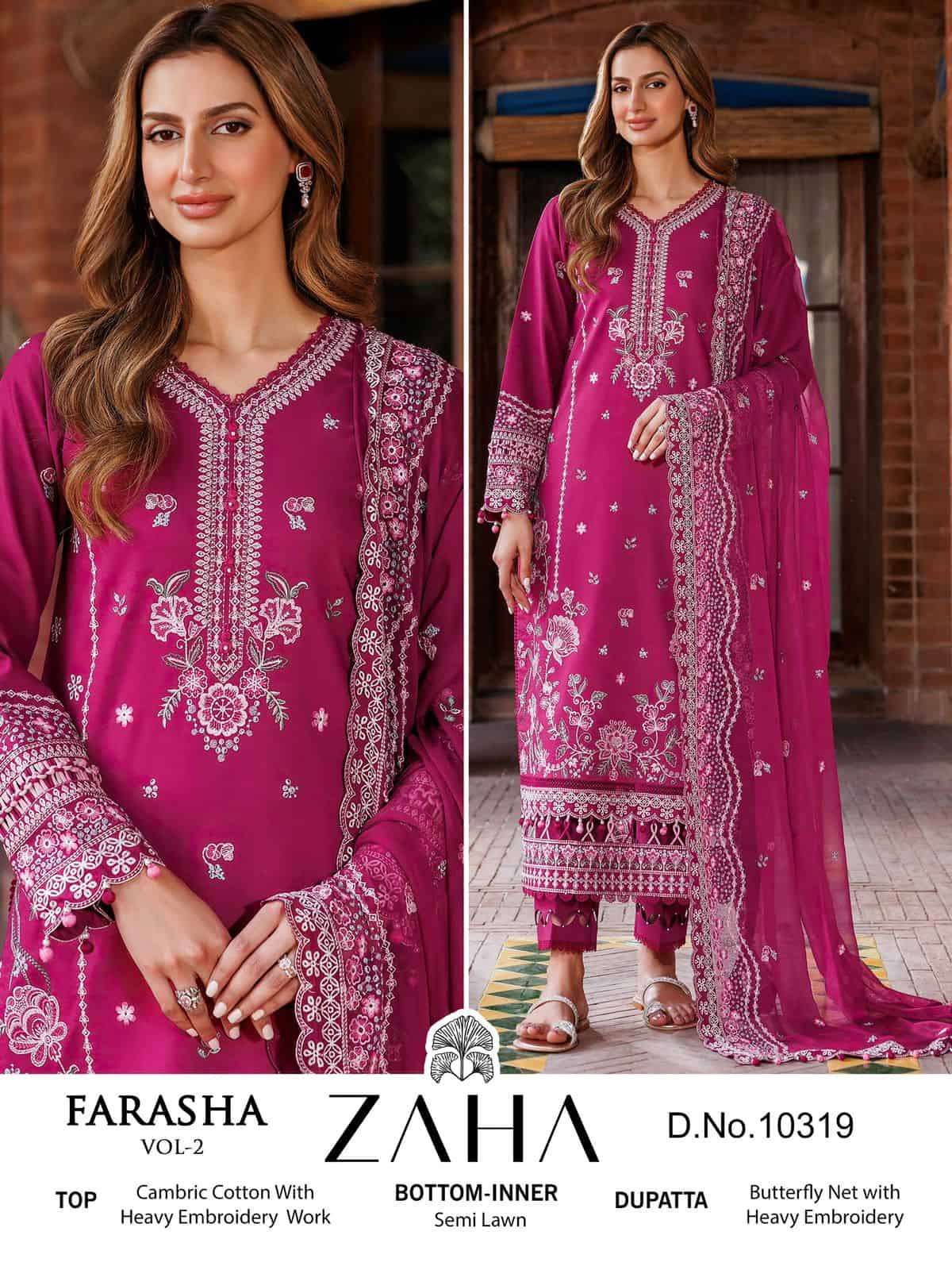 Zaha 10319 Festive Wear Style Designer Cotton Salwar Kameez Exporter