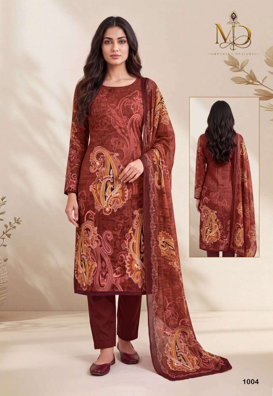 Metrika Designs Rose Gold Vol 1 Heavy Cotton Dress Material view 8