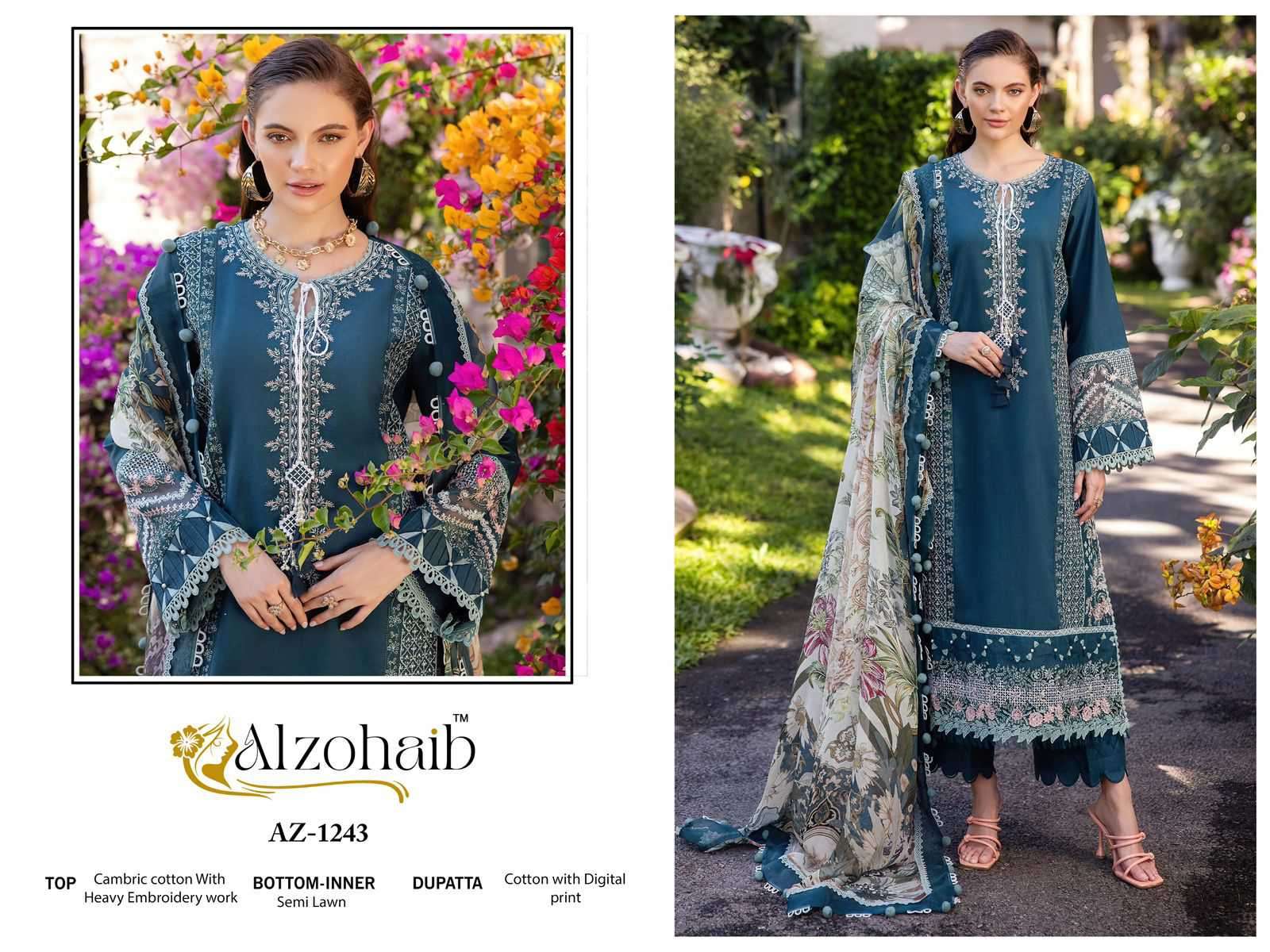 Alzohaib Fatima Nx Vol 1 Cotton Printed Pakistani Suit view 3