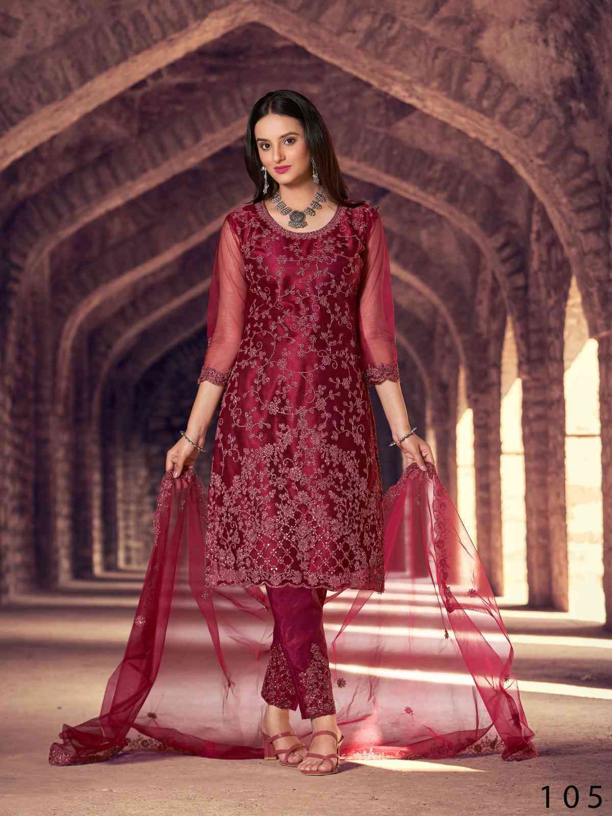 Alfaaz Naimat 101 To 106 Heavy Net Party Wear Suit view 4