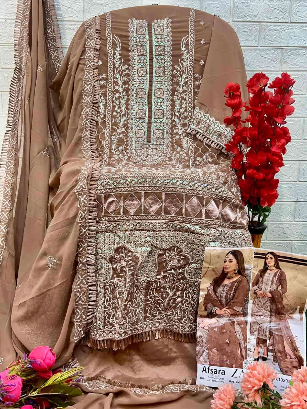 Zaha Afsara Vol 2 10292 Colors Pakistani Festive Designer Georgette Suit Wholesalers view 6