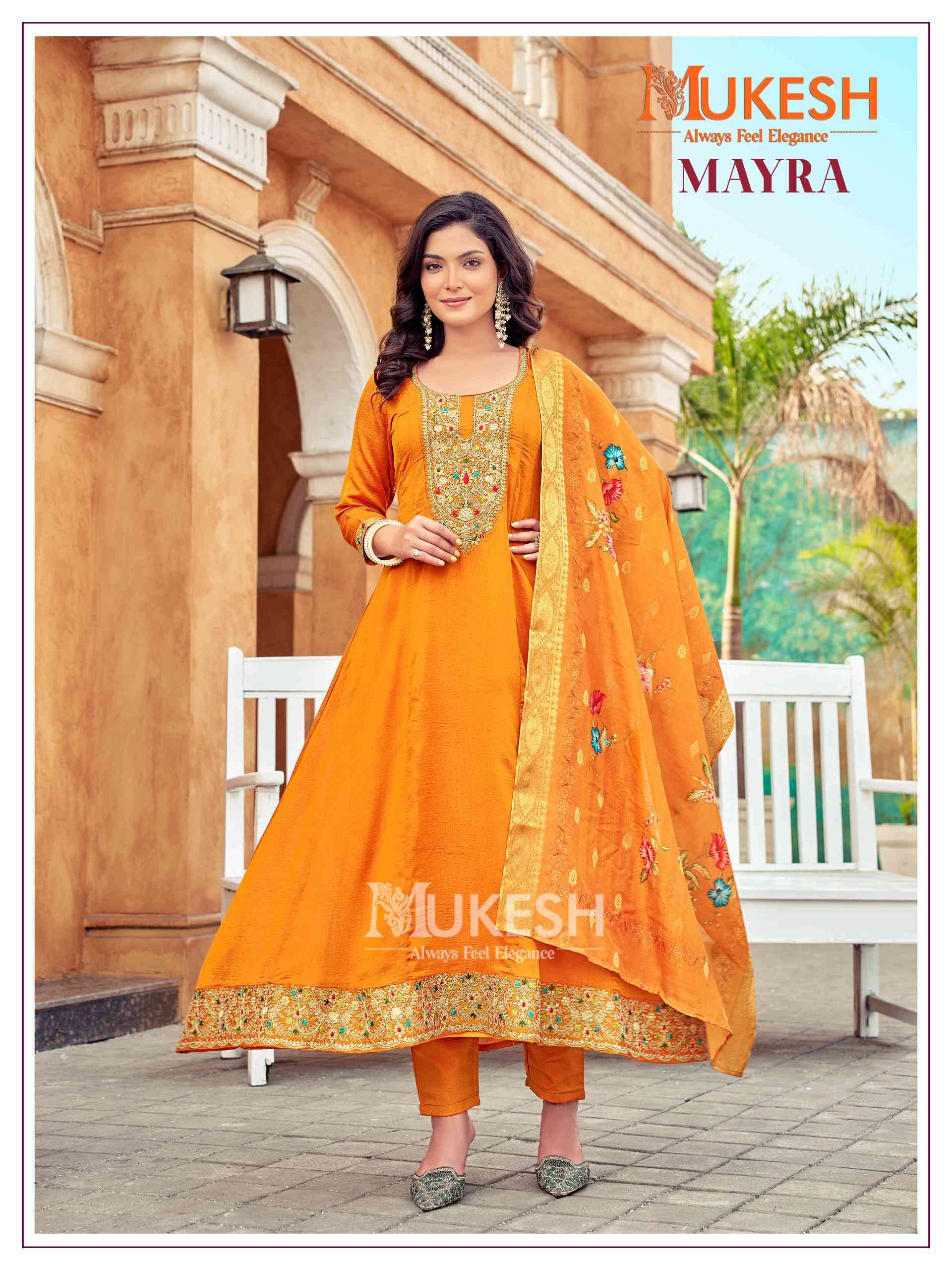 Mukesh Mayra Fancy Anarkali Kurti Bottom Dupatta Set view 8