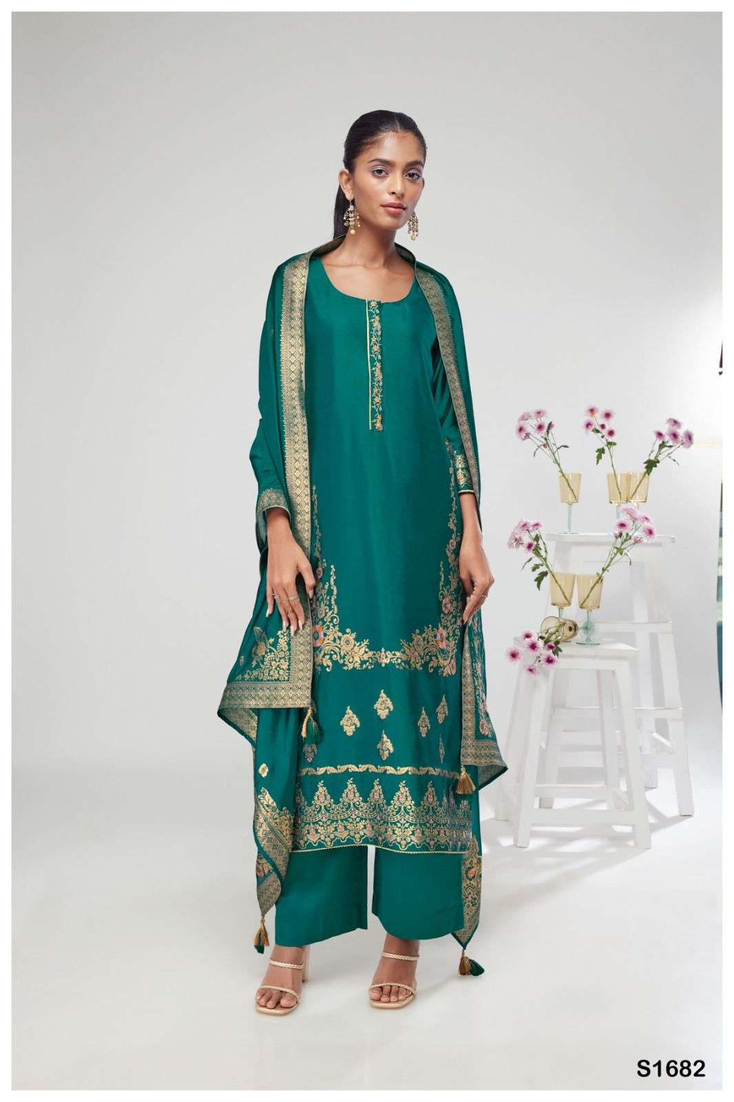 Ganga S 1682 Designer Straight Salwar Suit Collection view 2